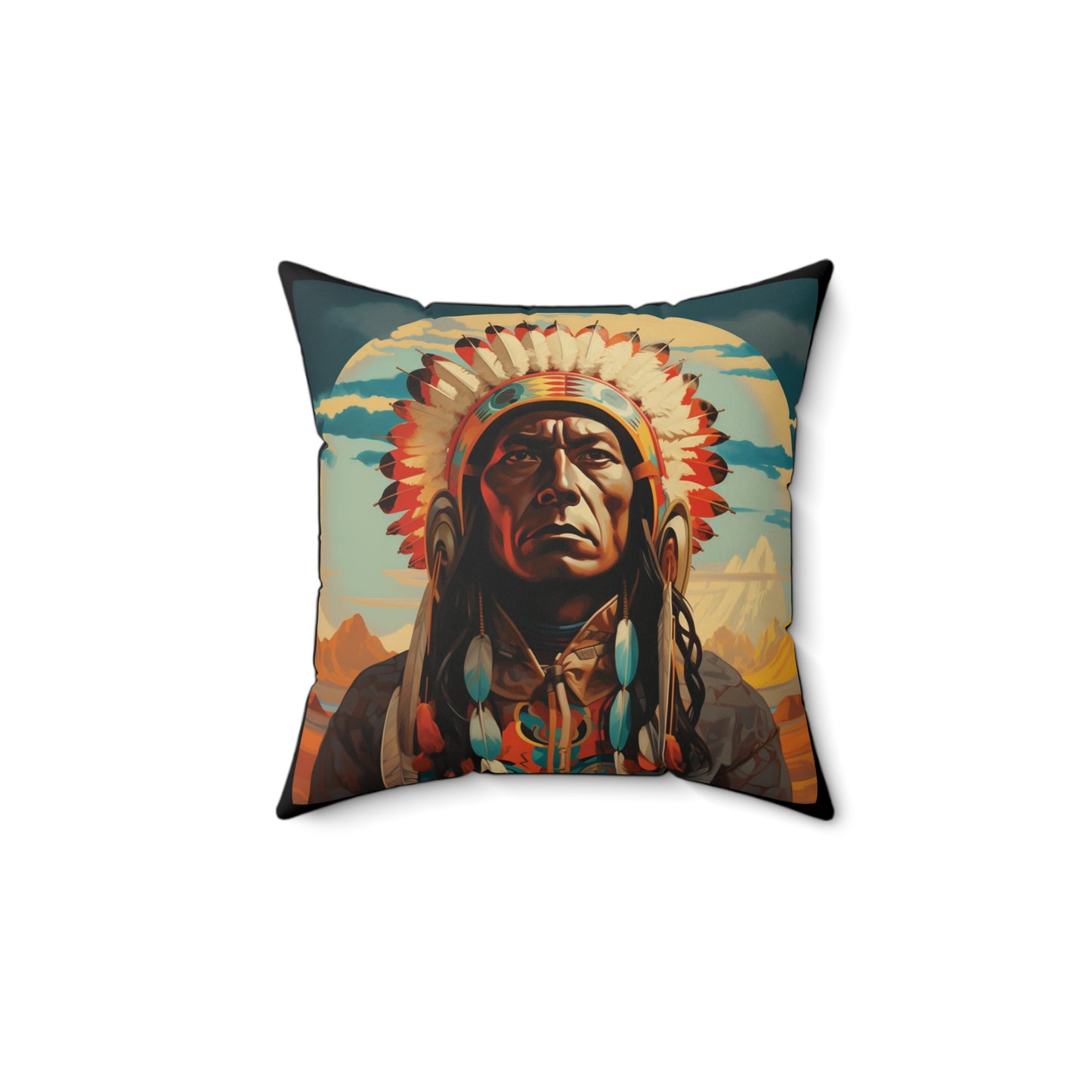 Indigenous Warrior Square Pillow