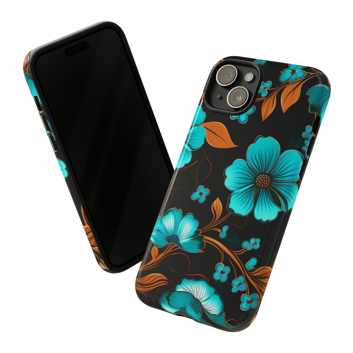 Turquoise Floral phone case