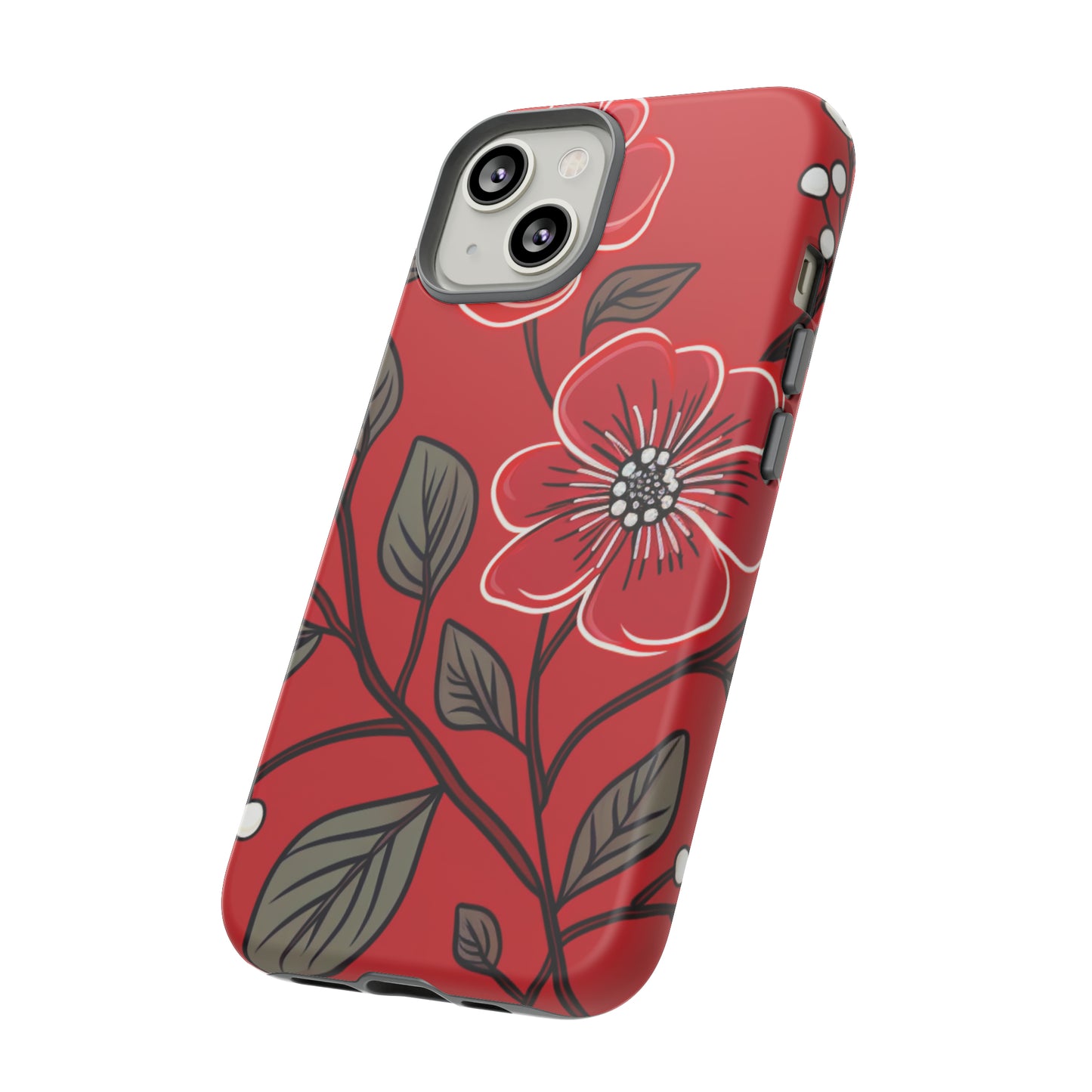 Red Floral phone case