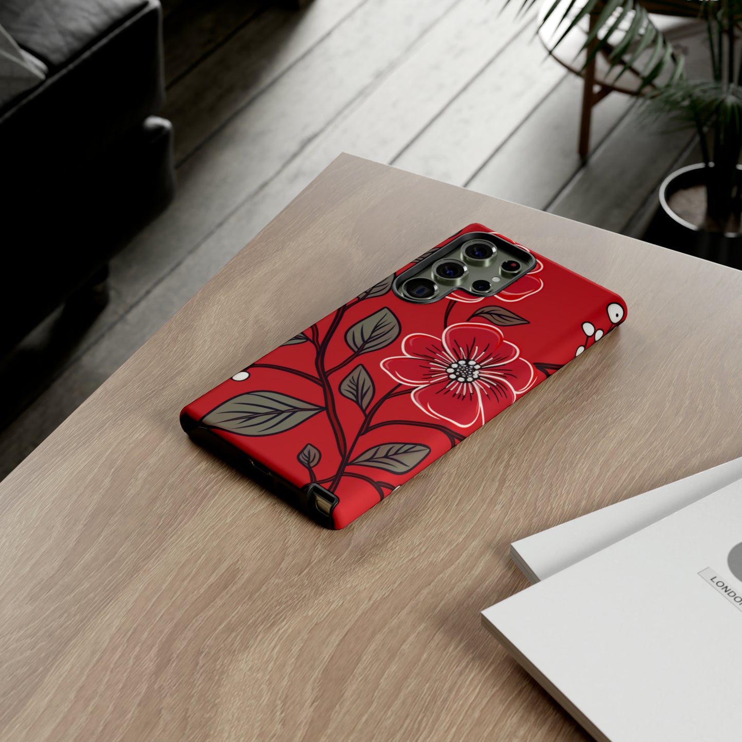 Red Floral phone case