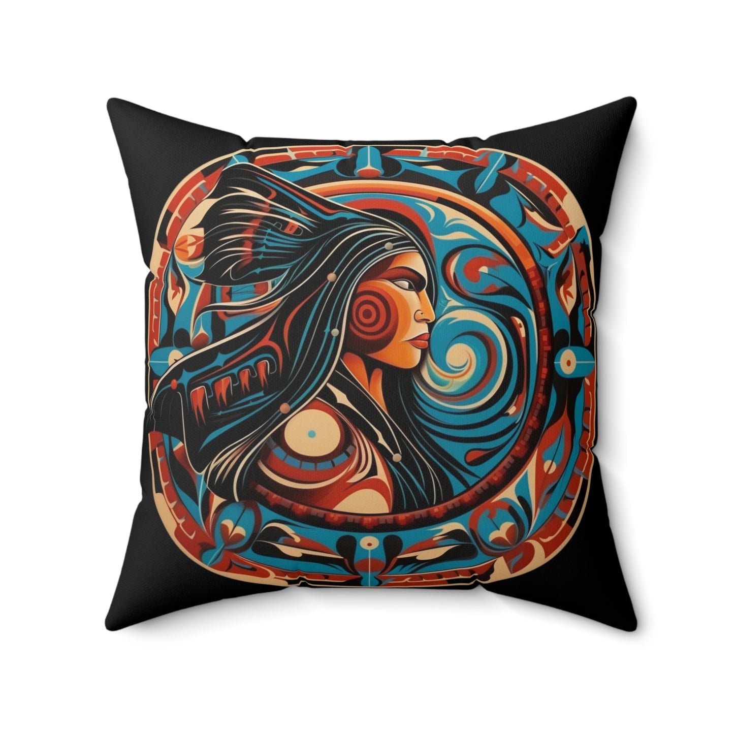 Indigenous Woman Square Pillow