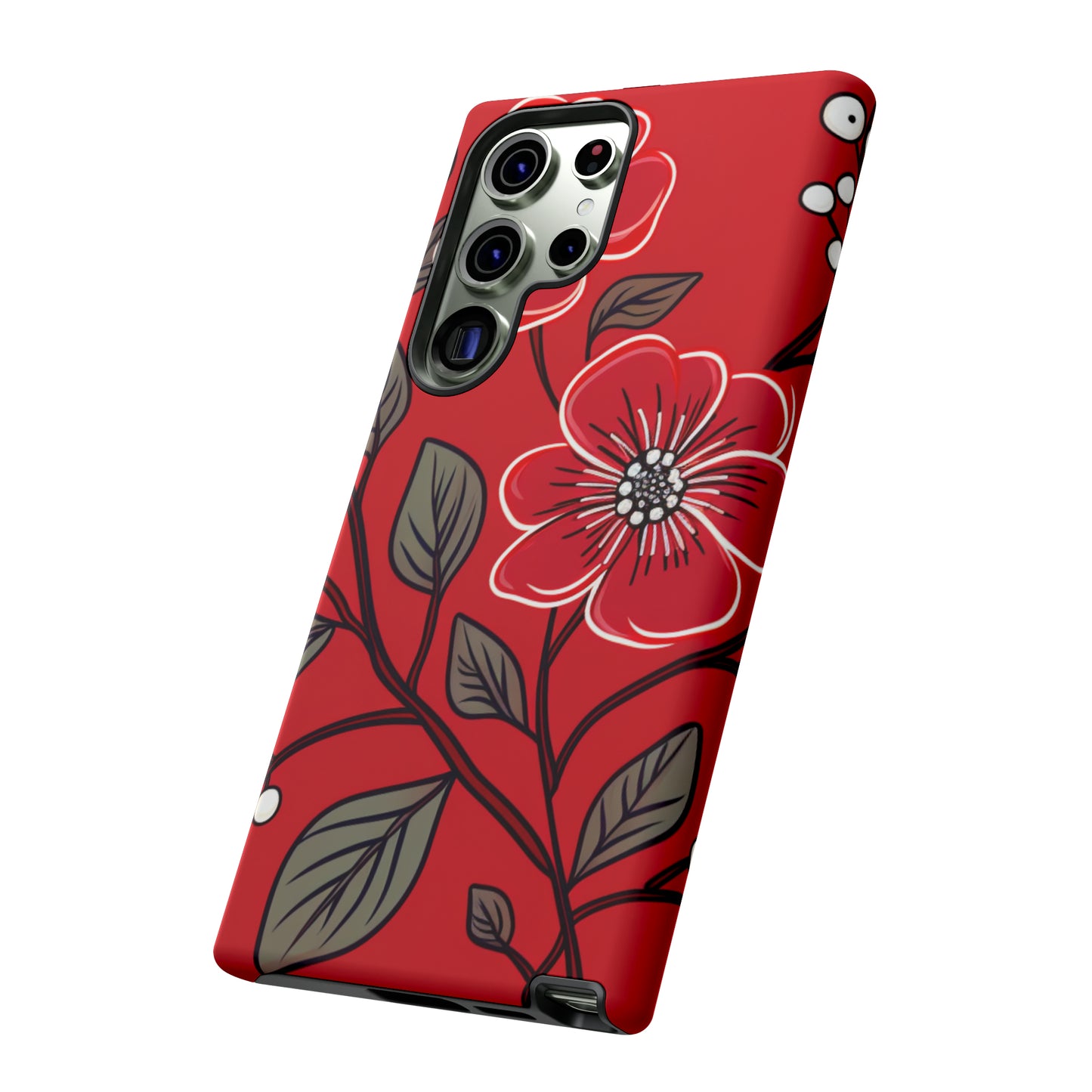 Red Floral phone case