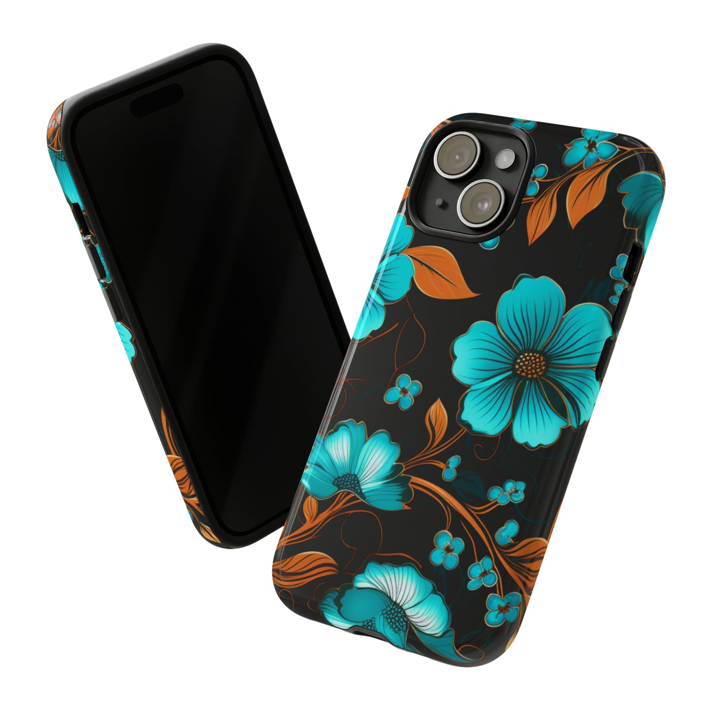 Turquoise Floral phone case