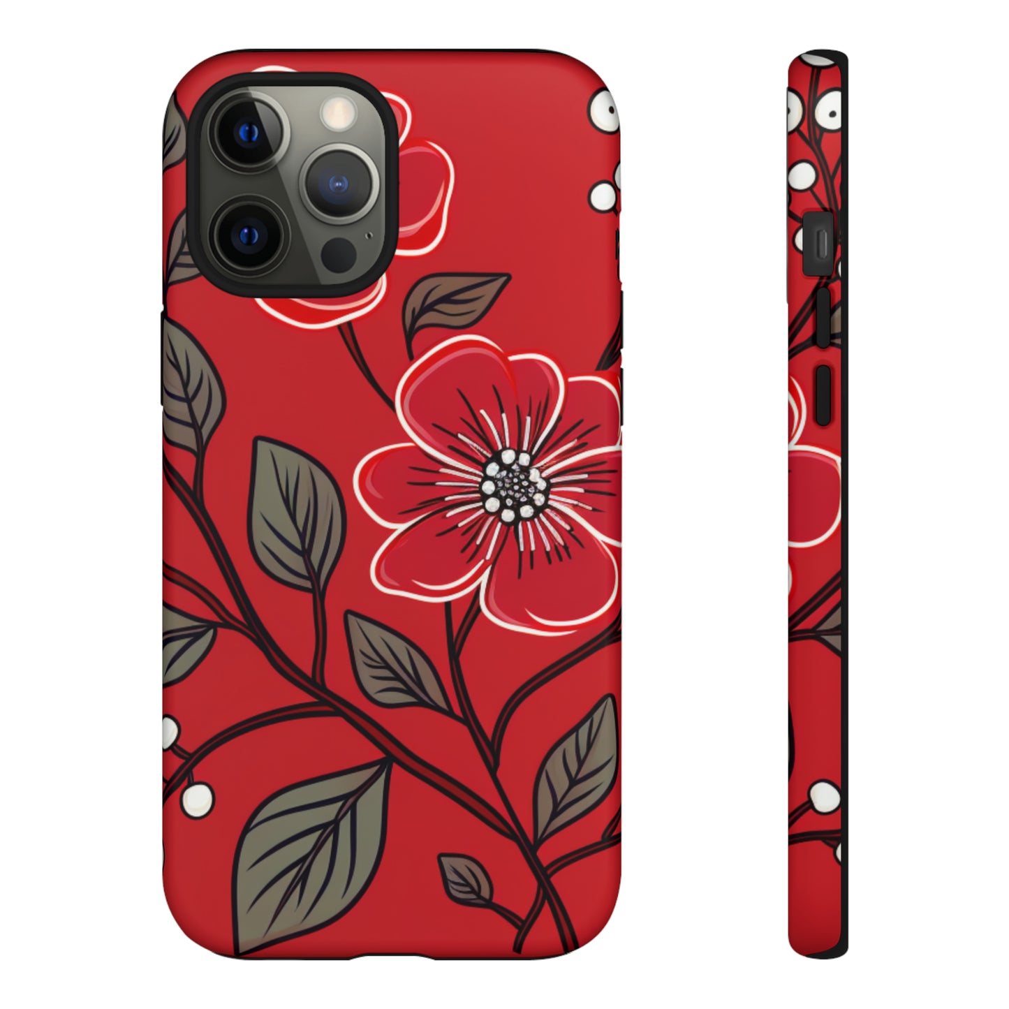 Red Floral phone case