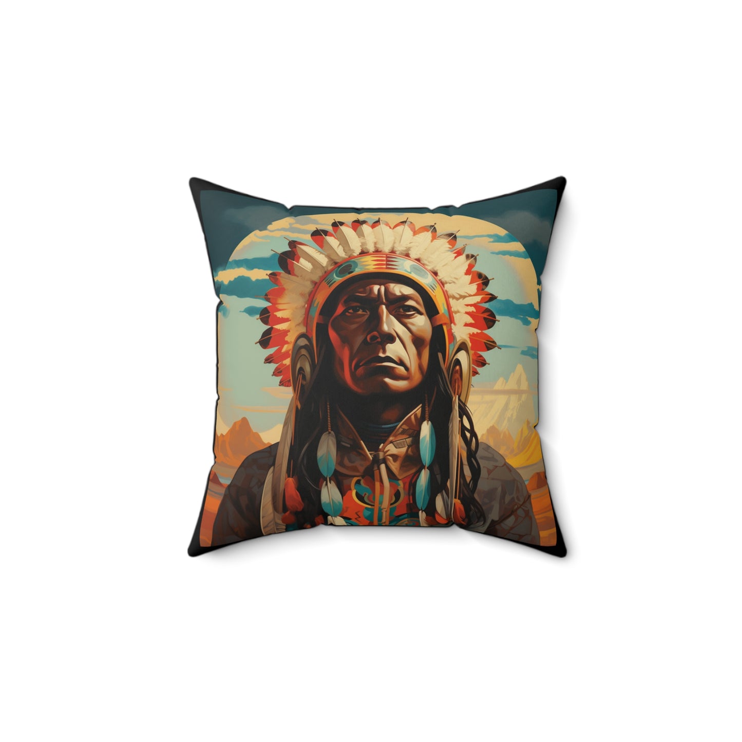 Indigenous Warrior Square Pillow