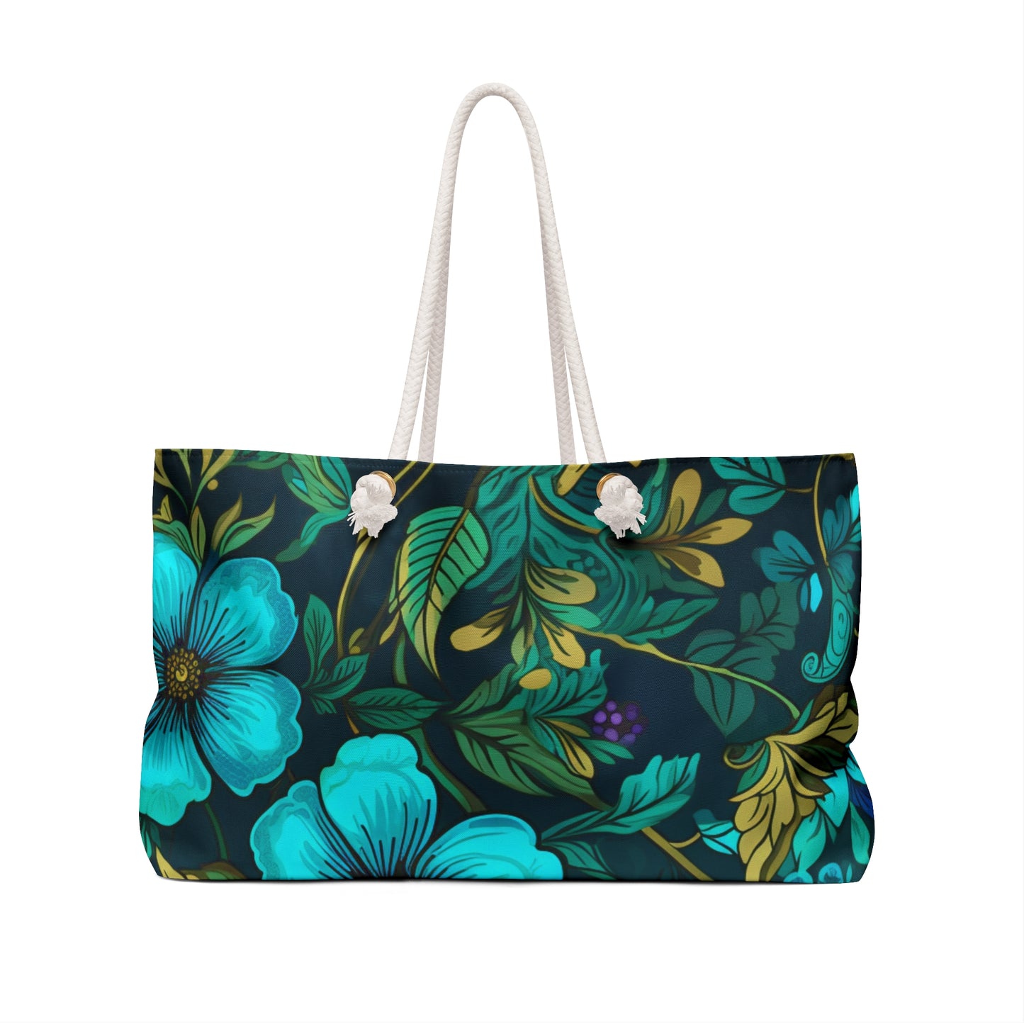 Turquoise Floral Weekender Bag