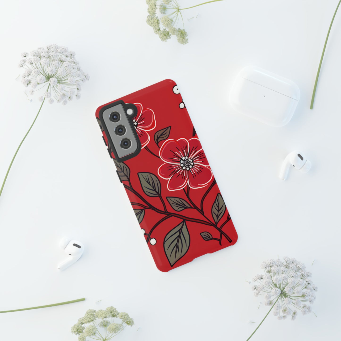 Red Floral phone case