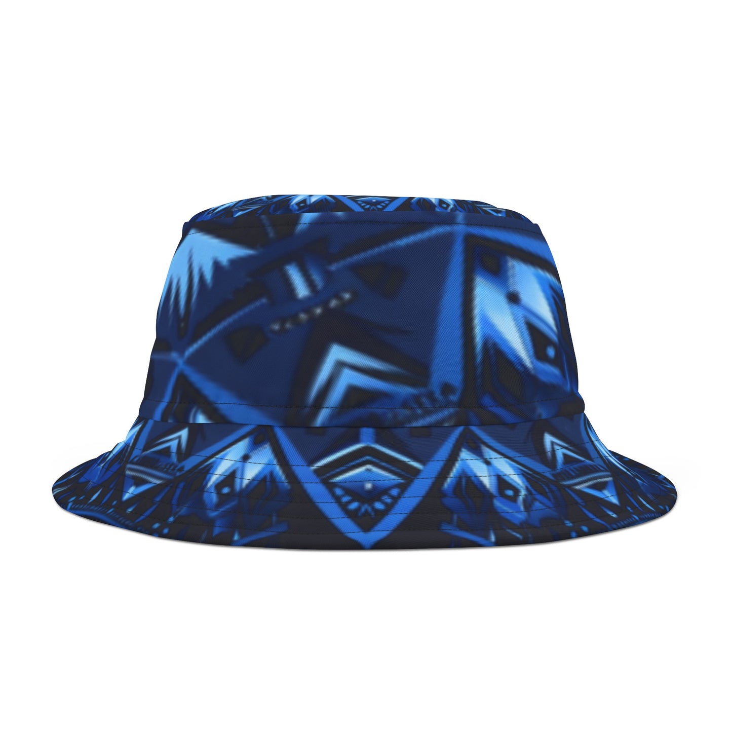 Blue Geometric Bucket Hat