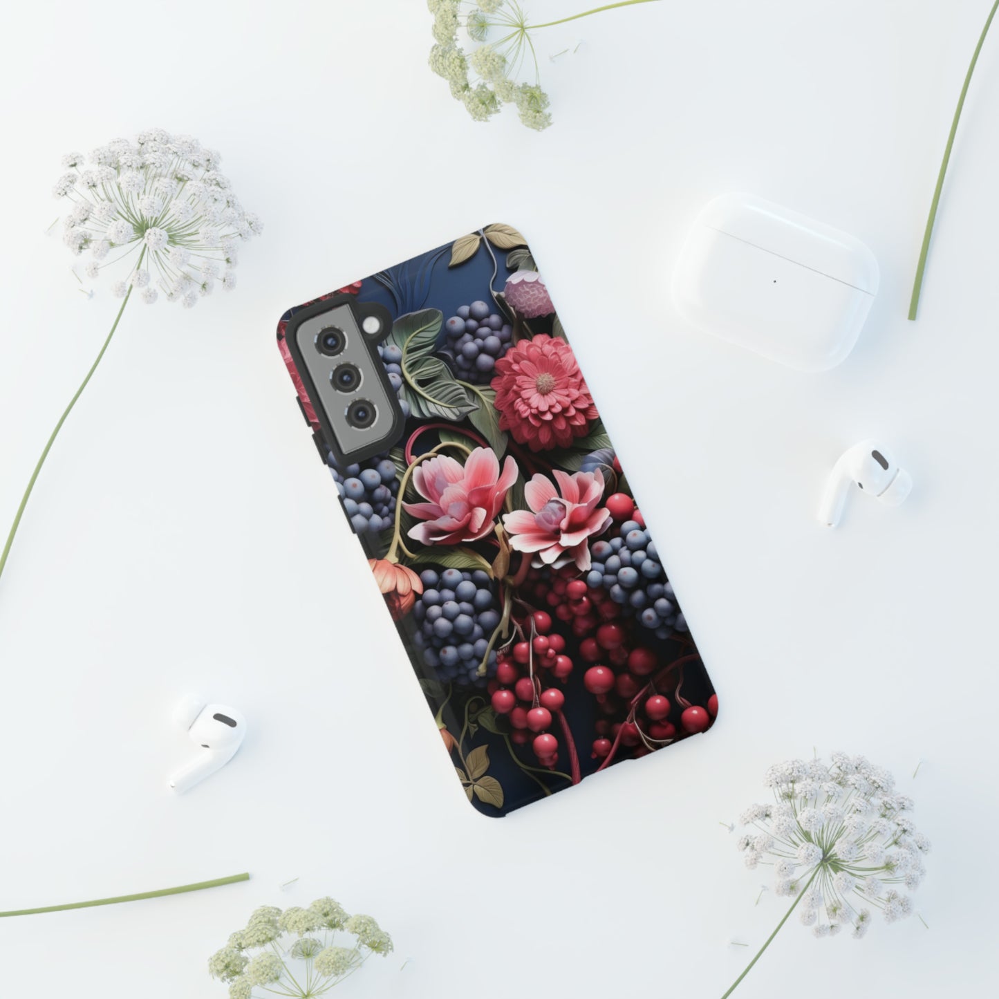 Berries and Floral phone case