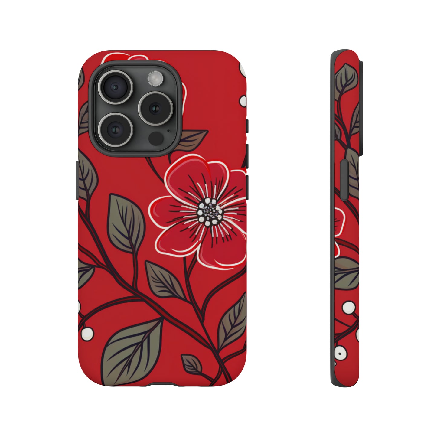 Red Floral phone case