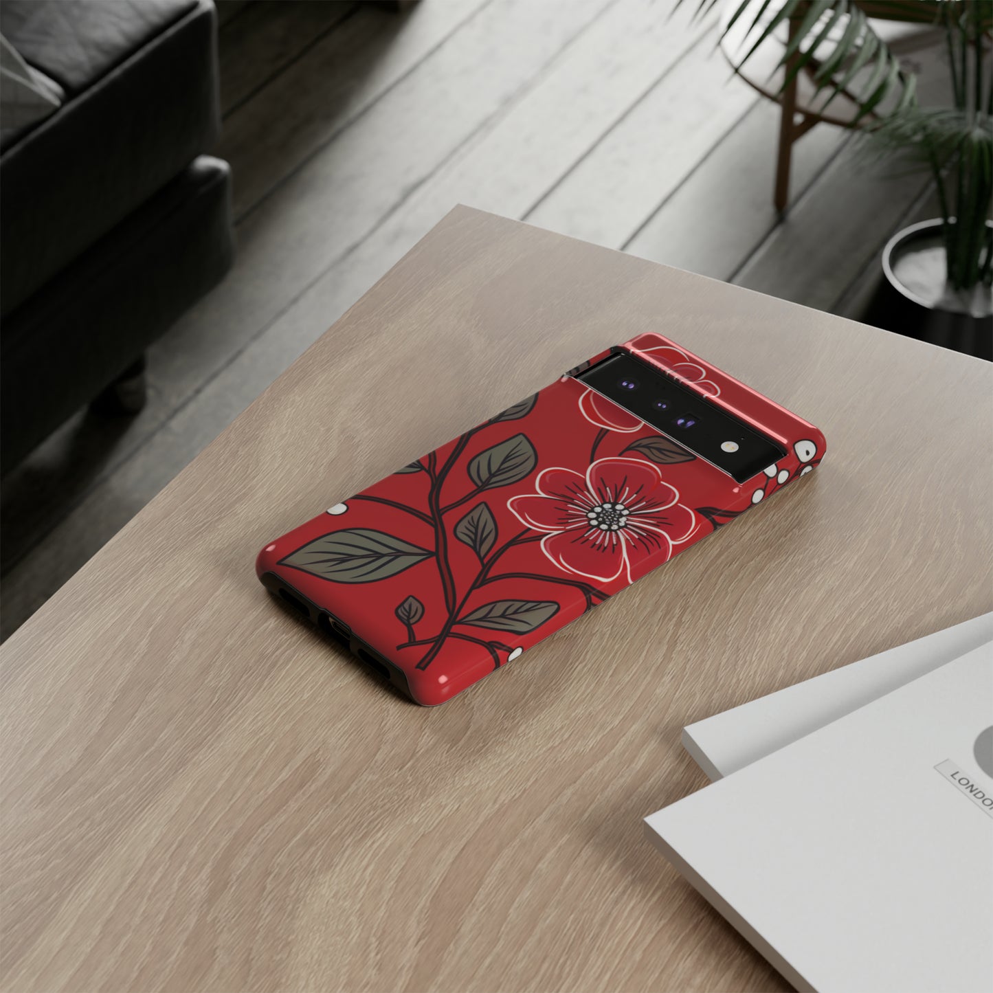 Red Floral phone case