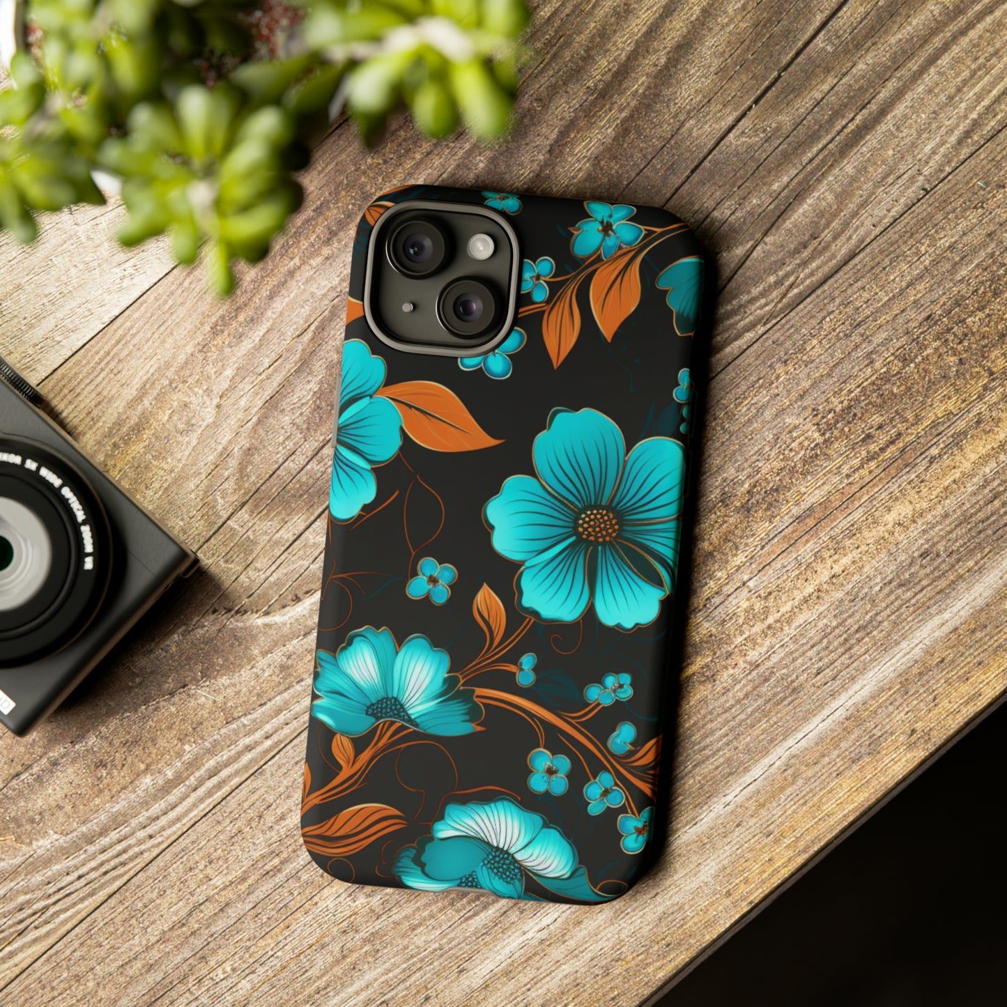 Turquoise Floral phone case