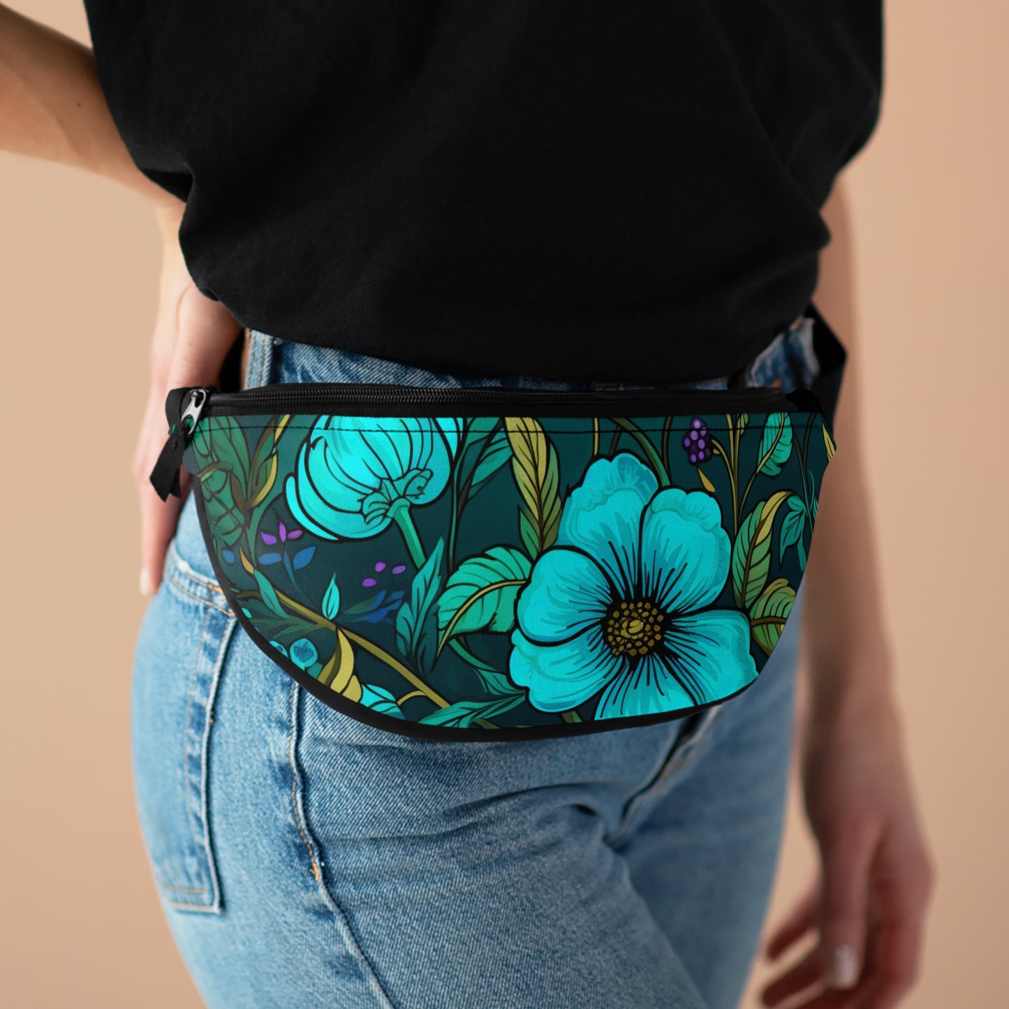 Fanny Pack Turquoise Flower