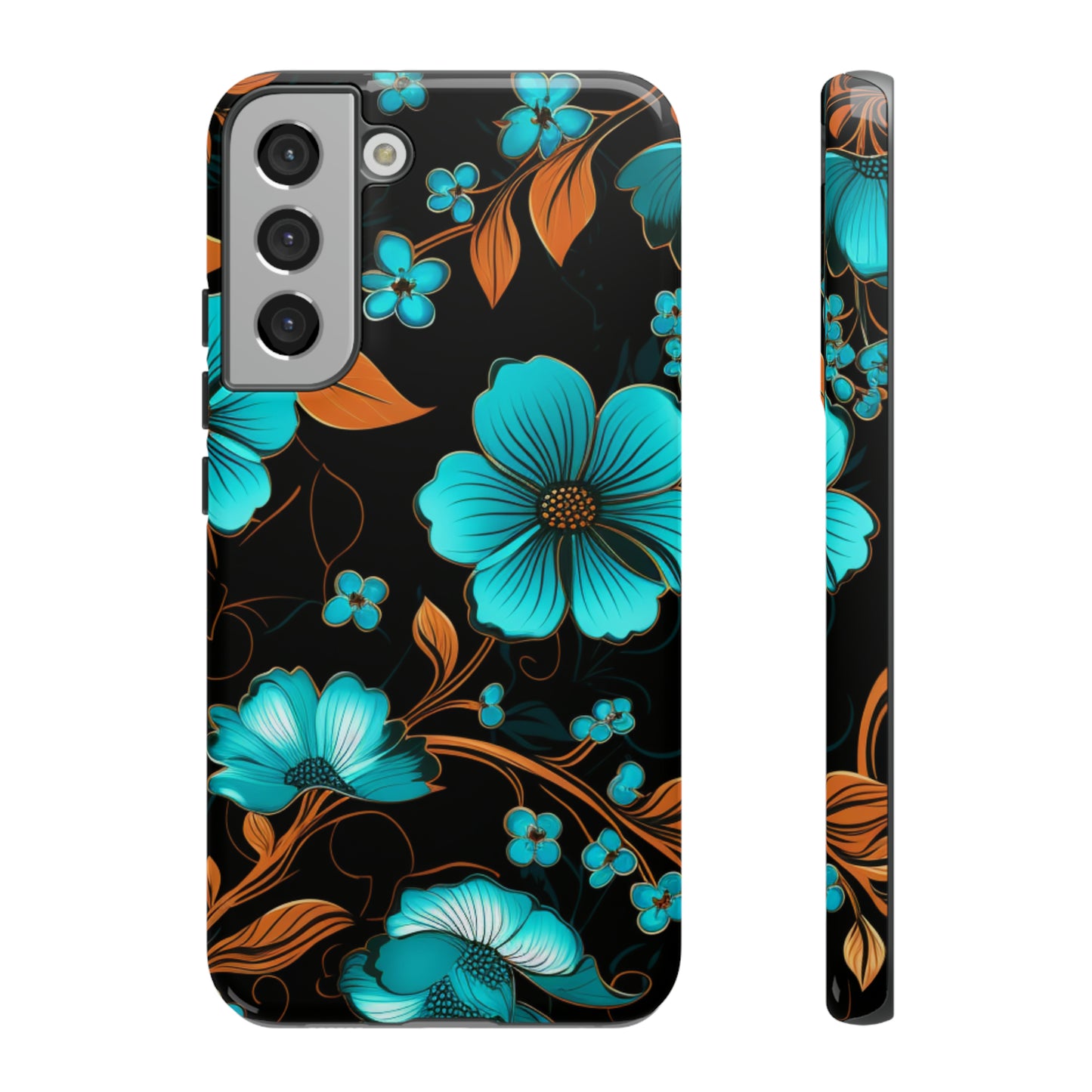 Turquoise Floral phone case