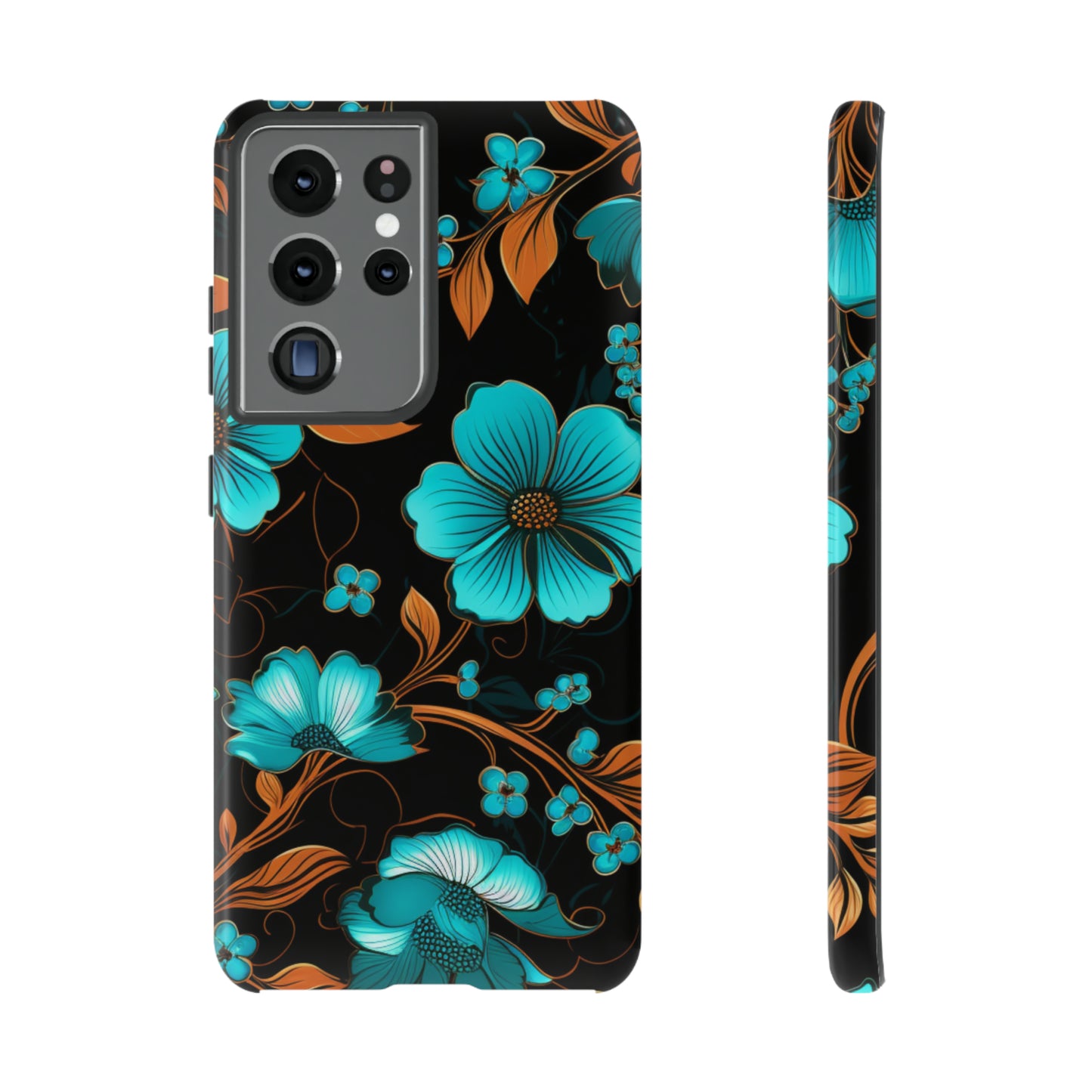 Turquoise Floral phone case