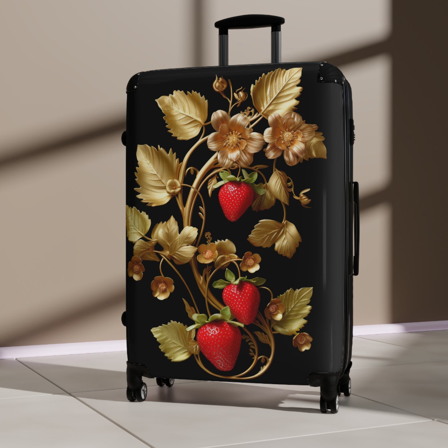 Golden Floral Suitcase