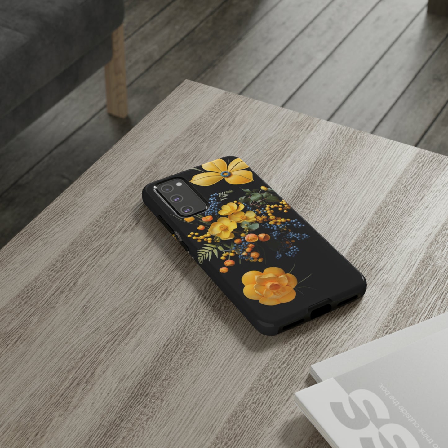 Yellow floral phone case