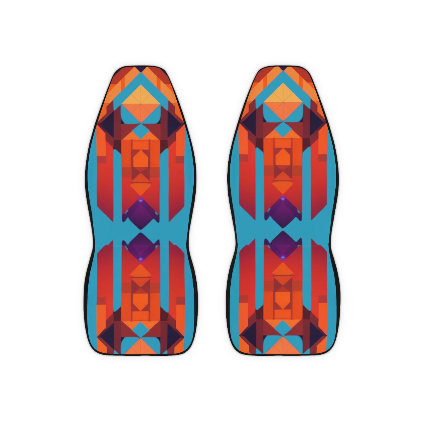 Orange Geometric Car Seat Covers