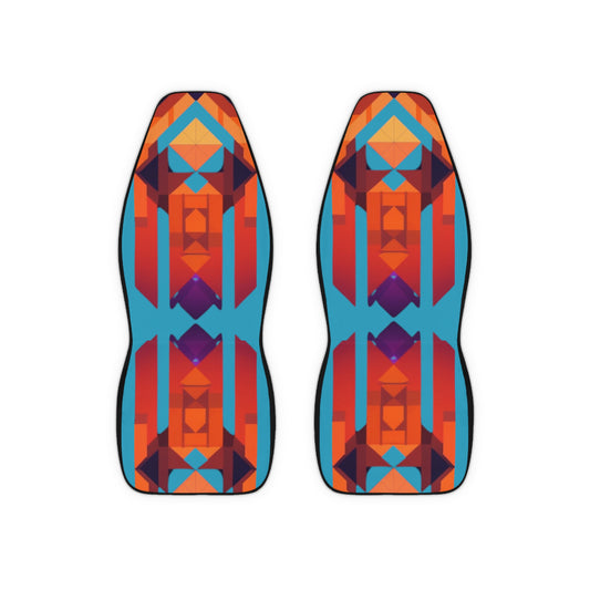 Orange Geometric Car Seat Covers