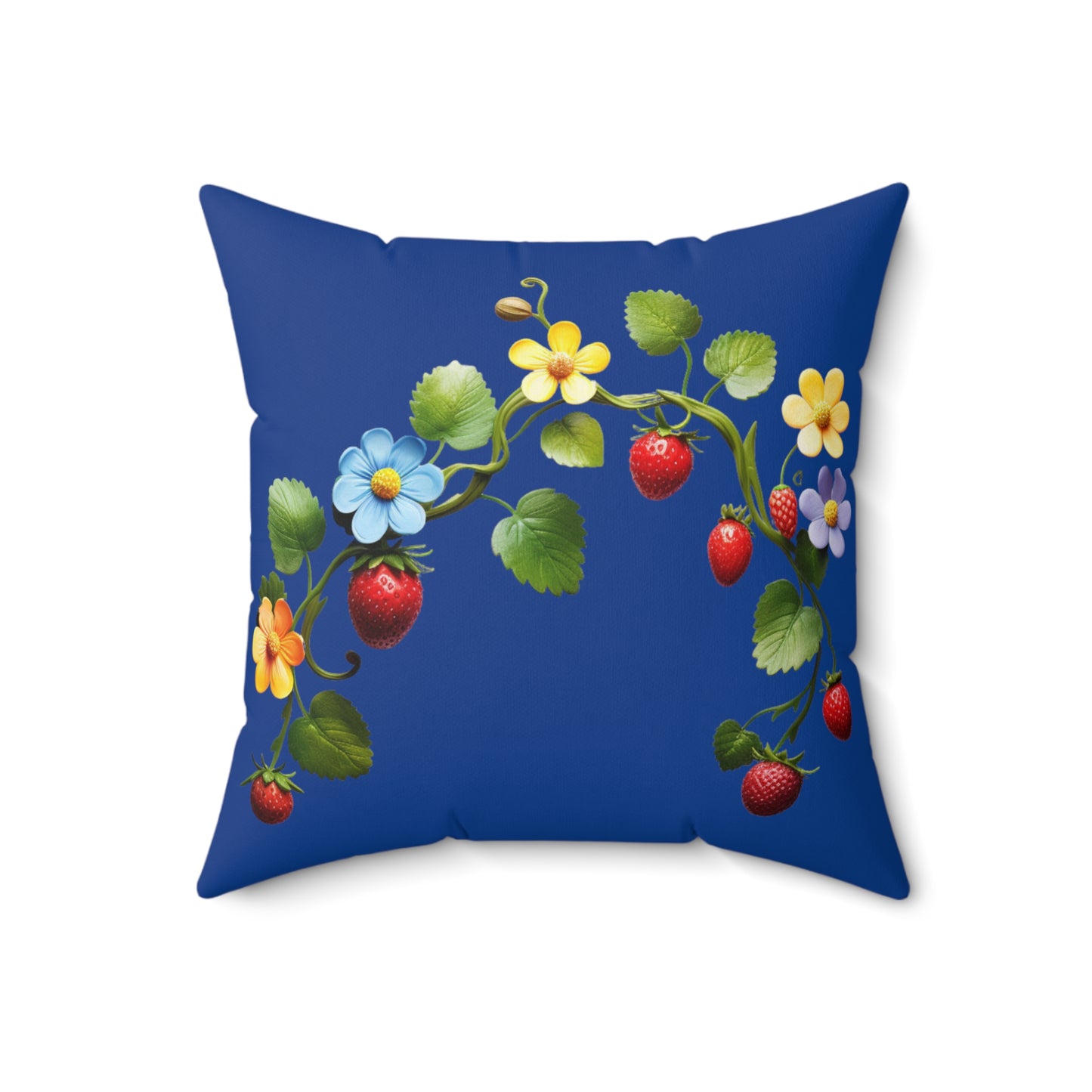 Blue Floral Square Pillow