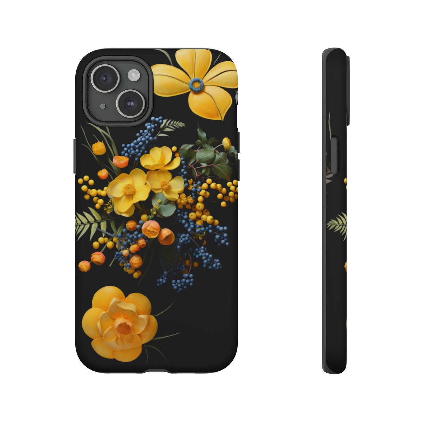 Yellow floral phone case