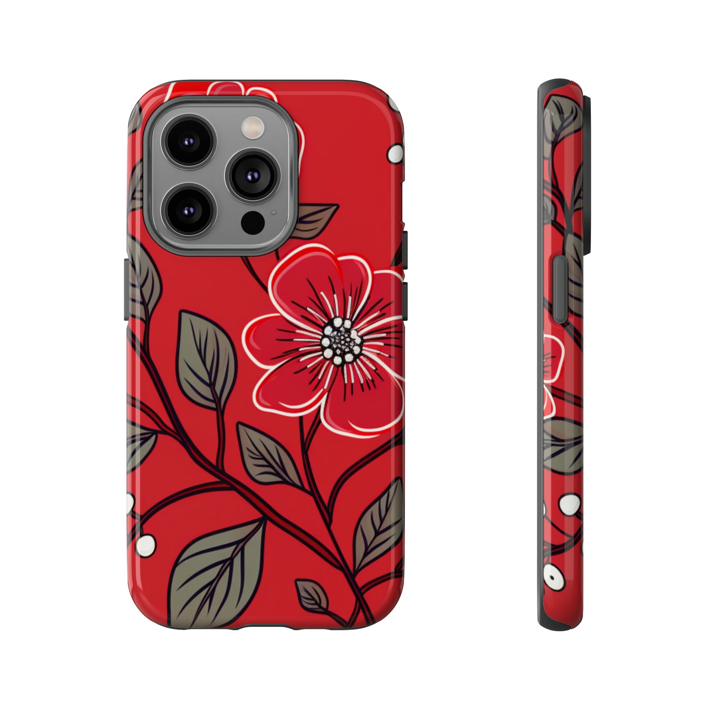 Red Floral phone case