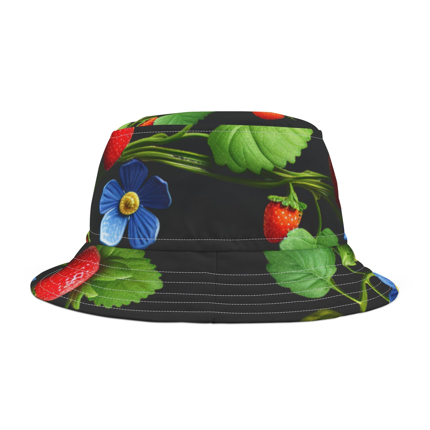 Black Floral Geometric Bucket Hat