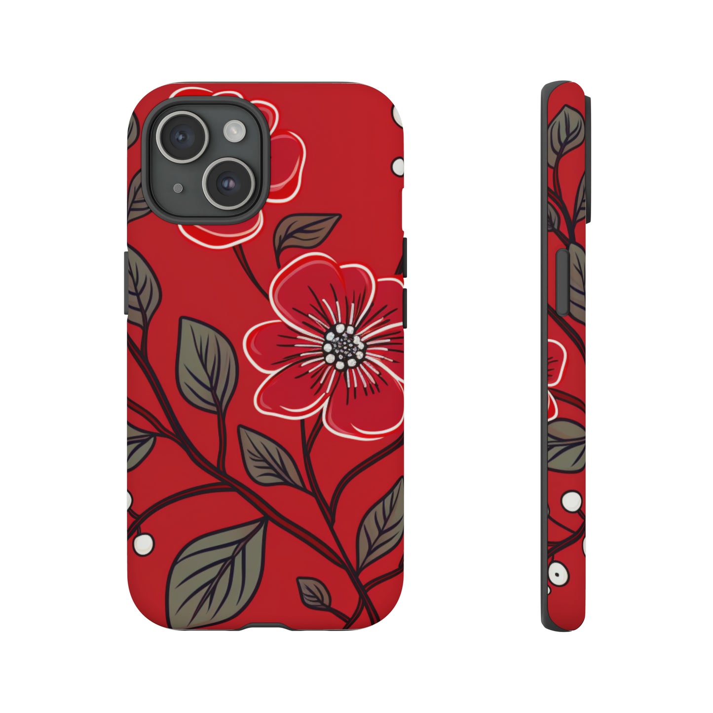 Red Floral phone case