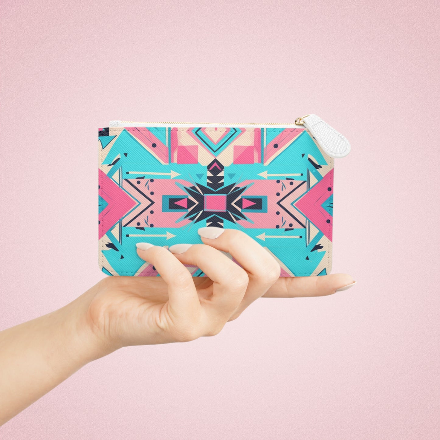 Pink and Turquoise Mini Clutch Bag