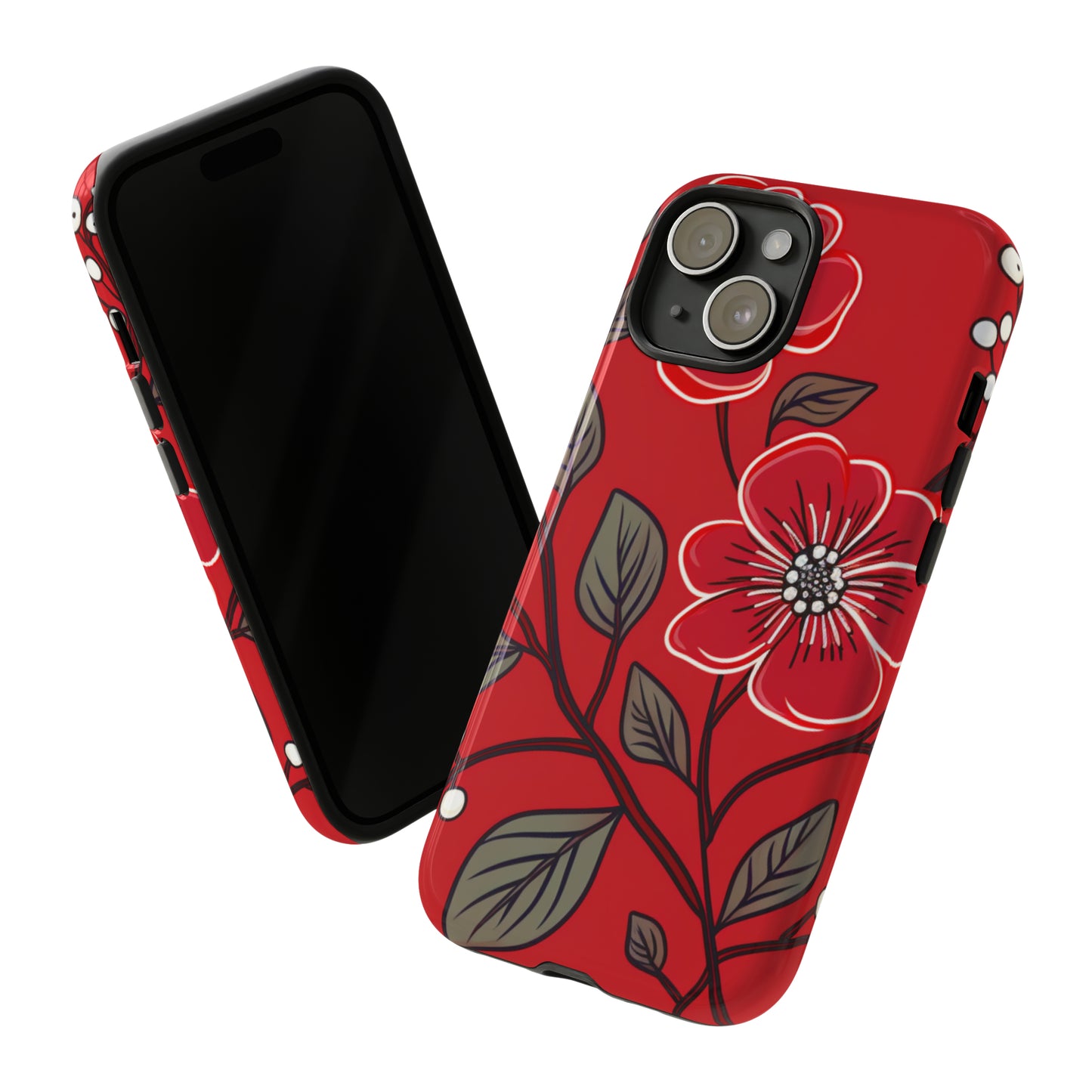 Red Floral phone case