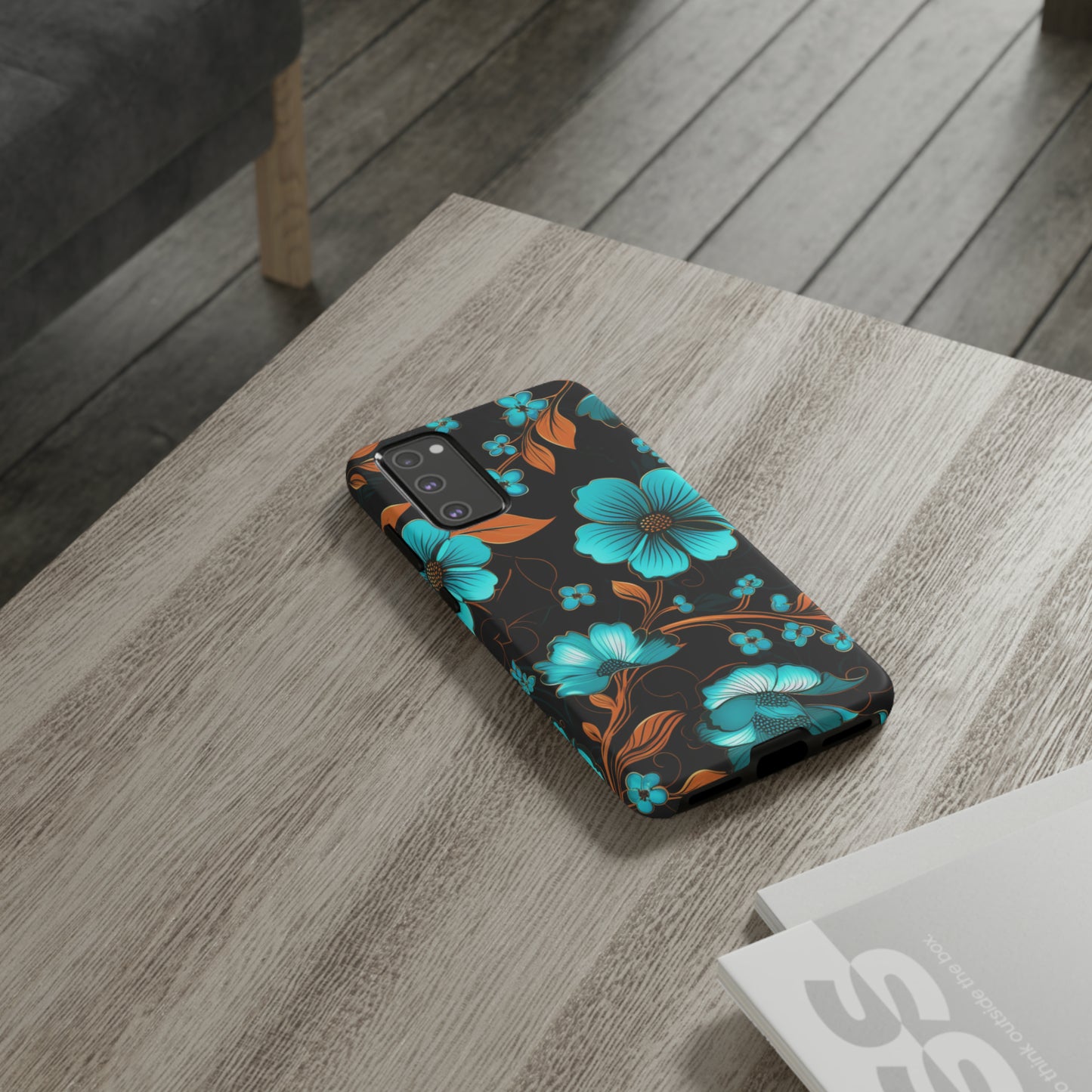 Turquoise Floral phone case