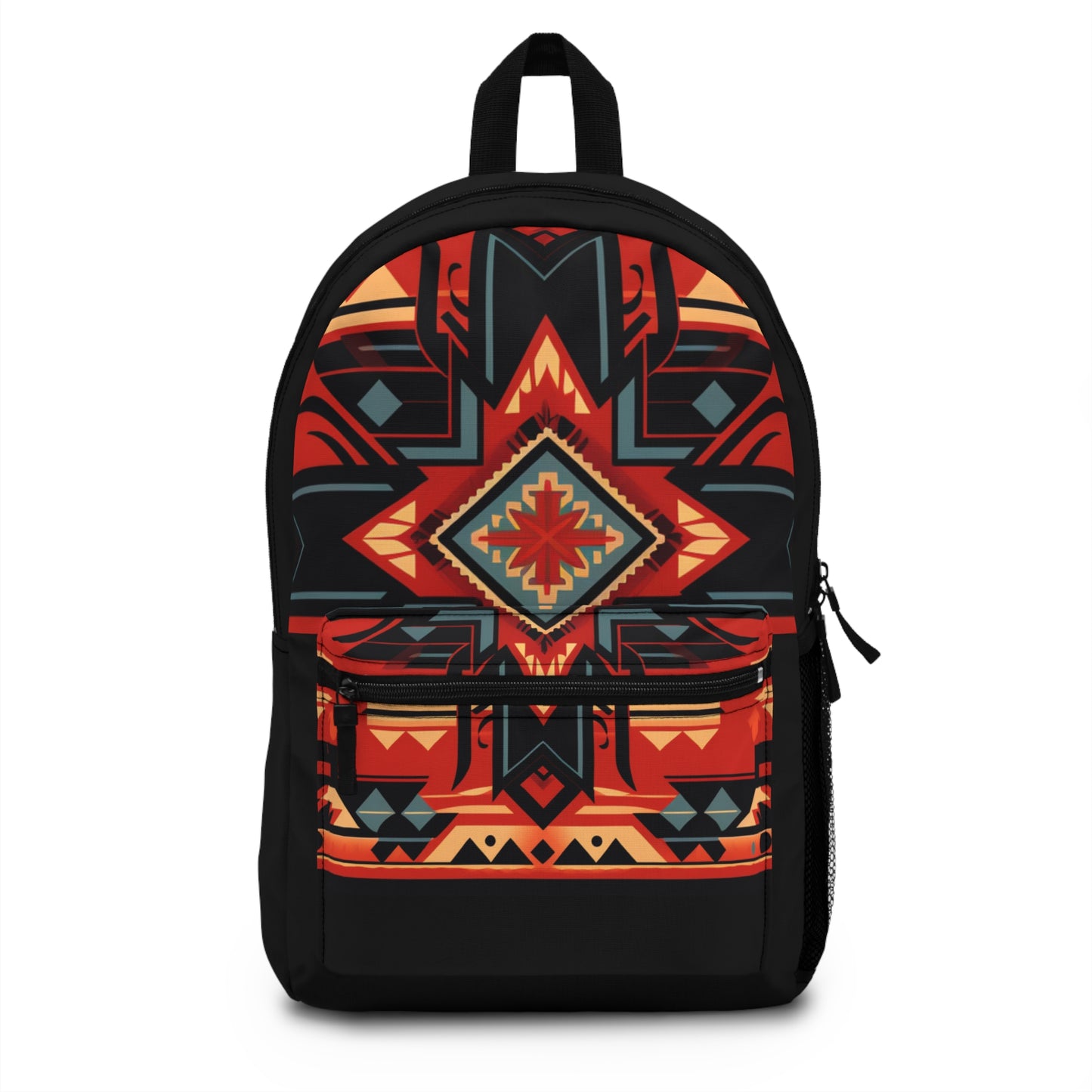 Red Geometric Backpack