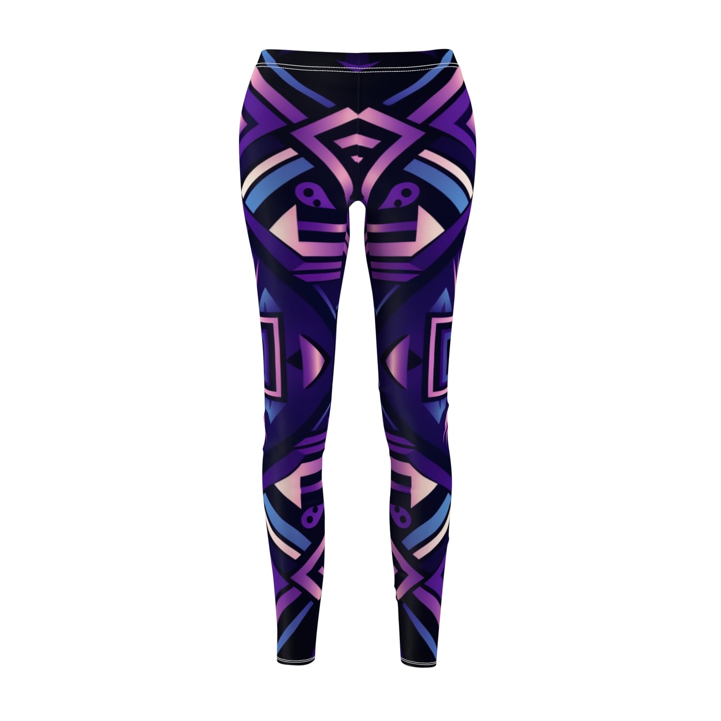 Purple Geometric Leggings