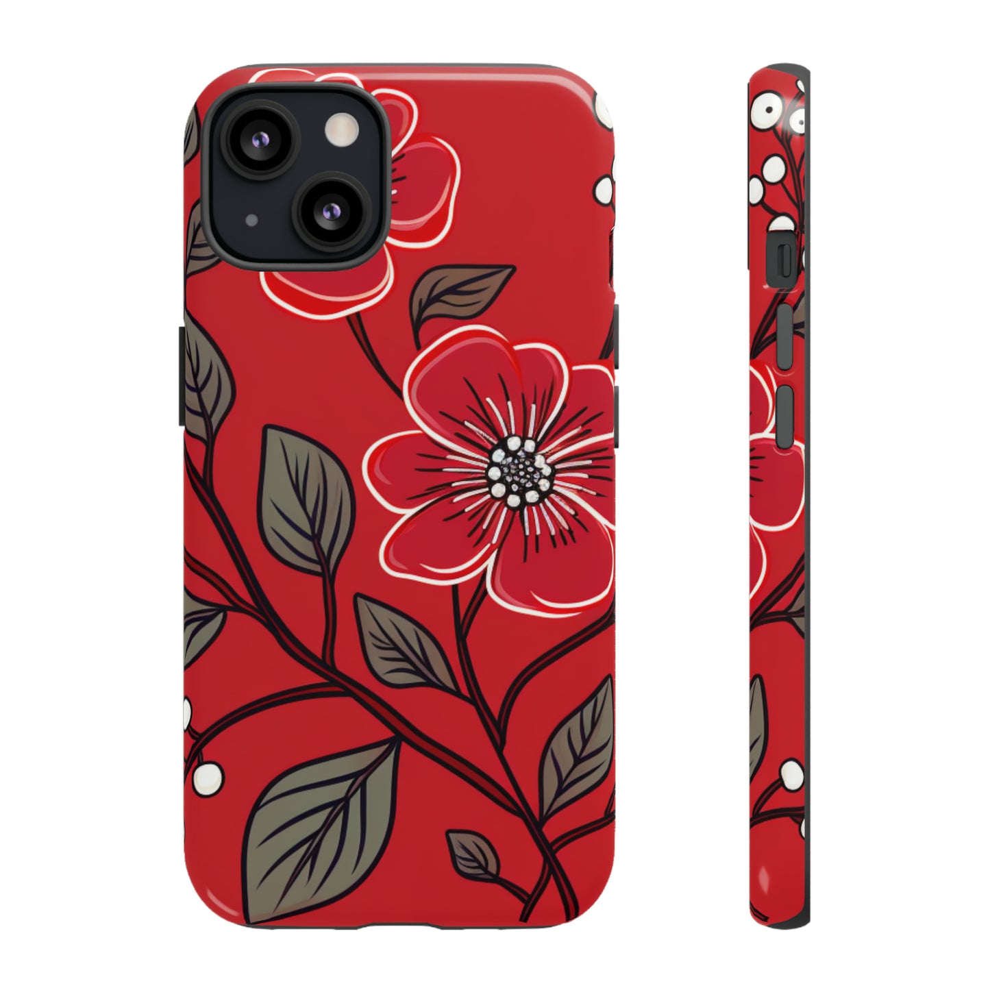 Red Floral phone case