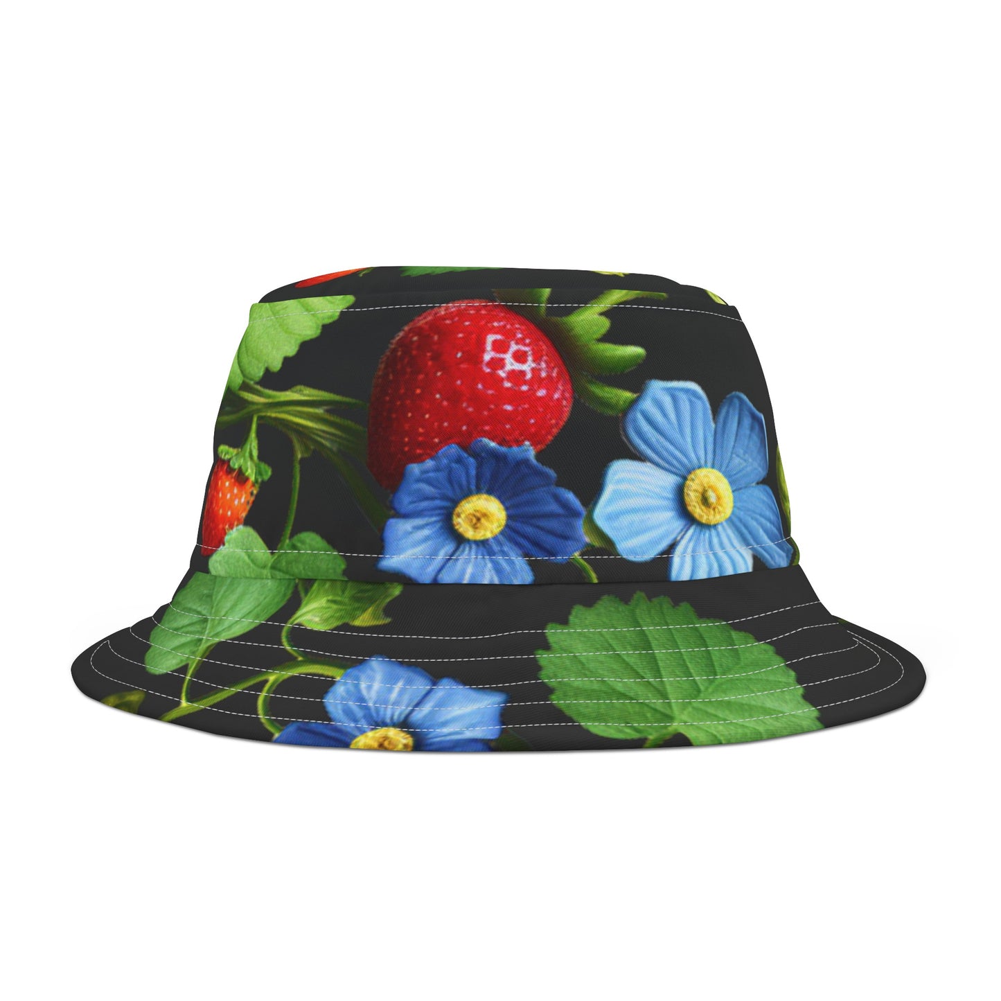 Black Floral Geometric Bucket Hat