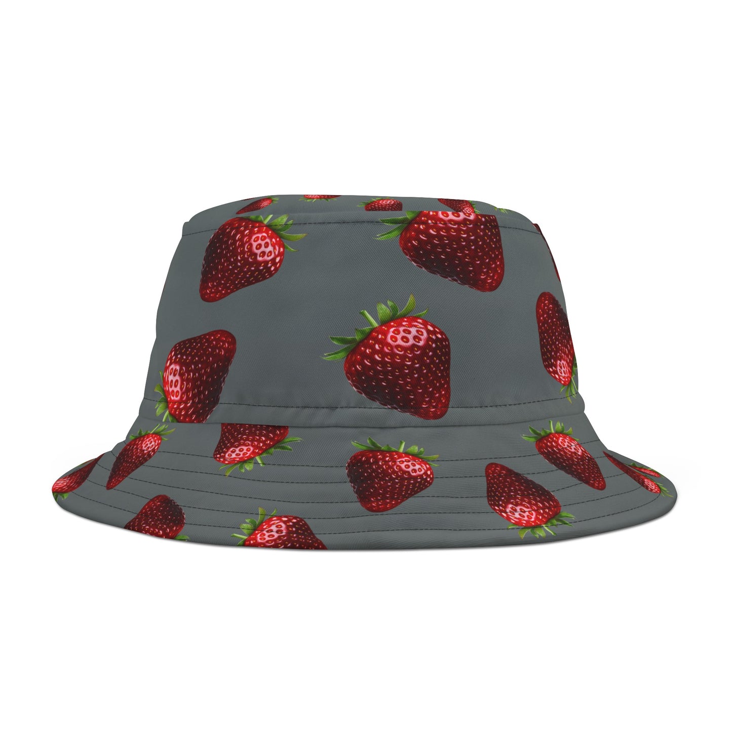 Gray Strawberry Bucket Hat