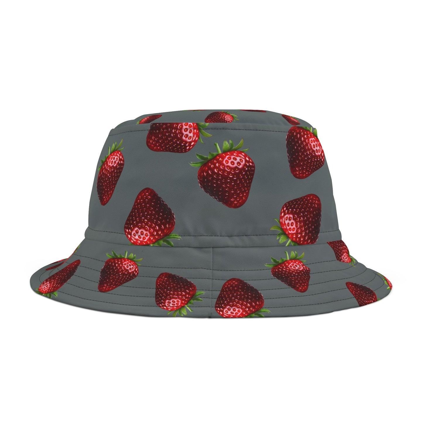 Gray Strawberry Bucket Hat