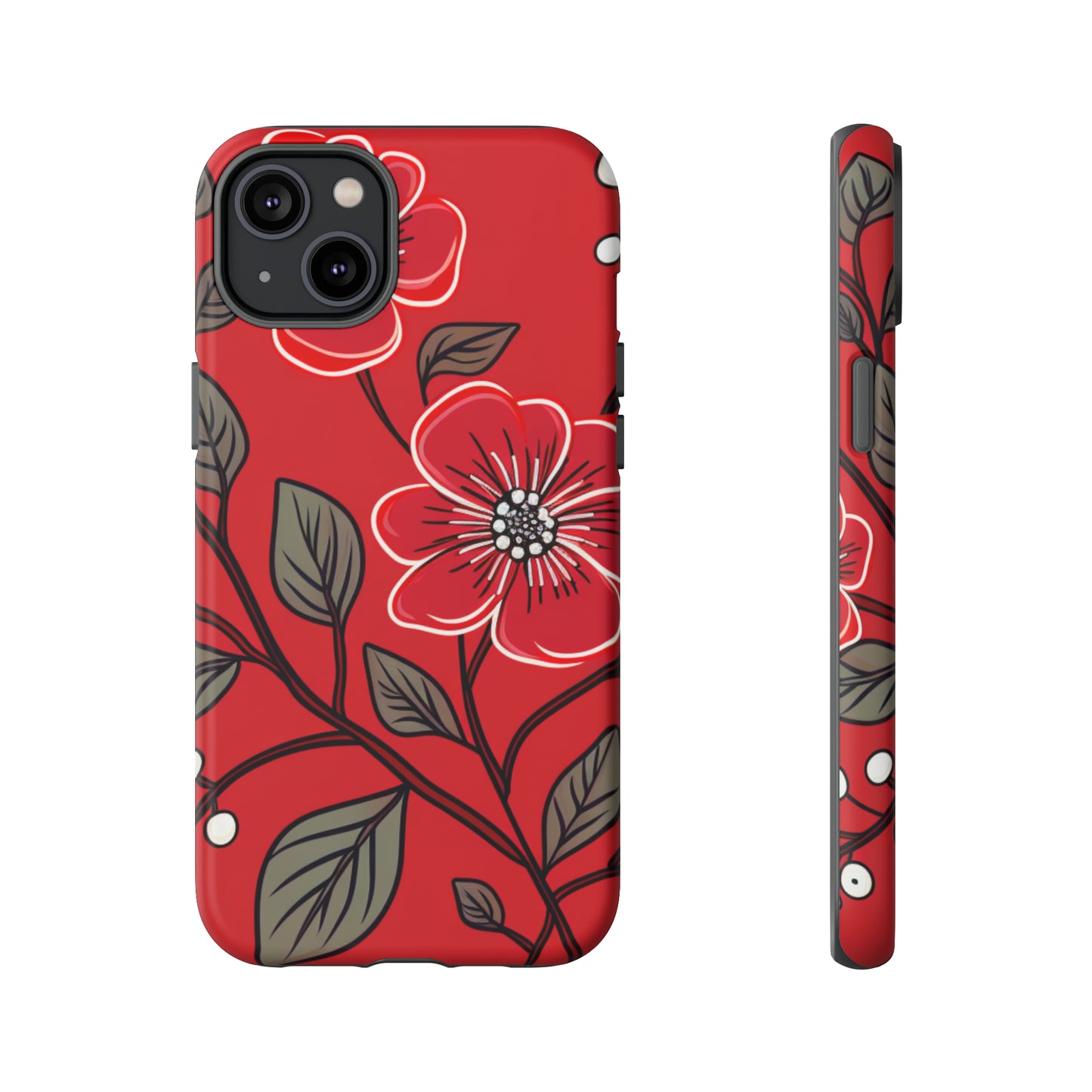 Red Floral phone case