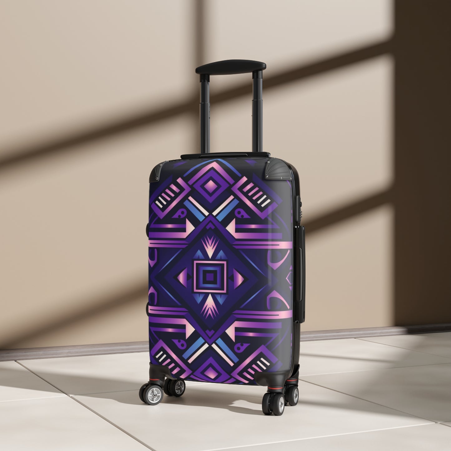 Purple Geometric Suitcase