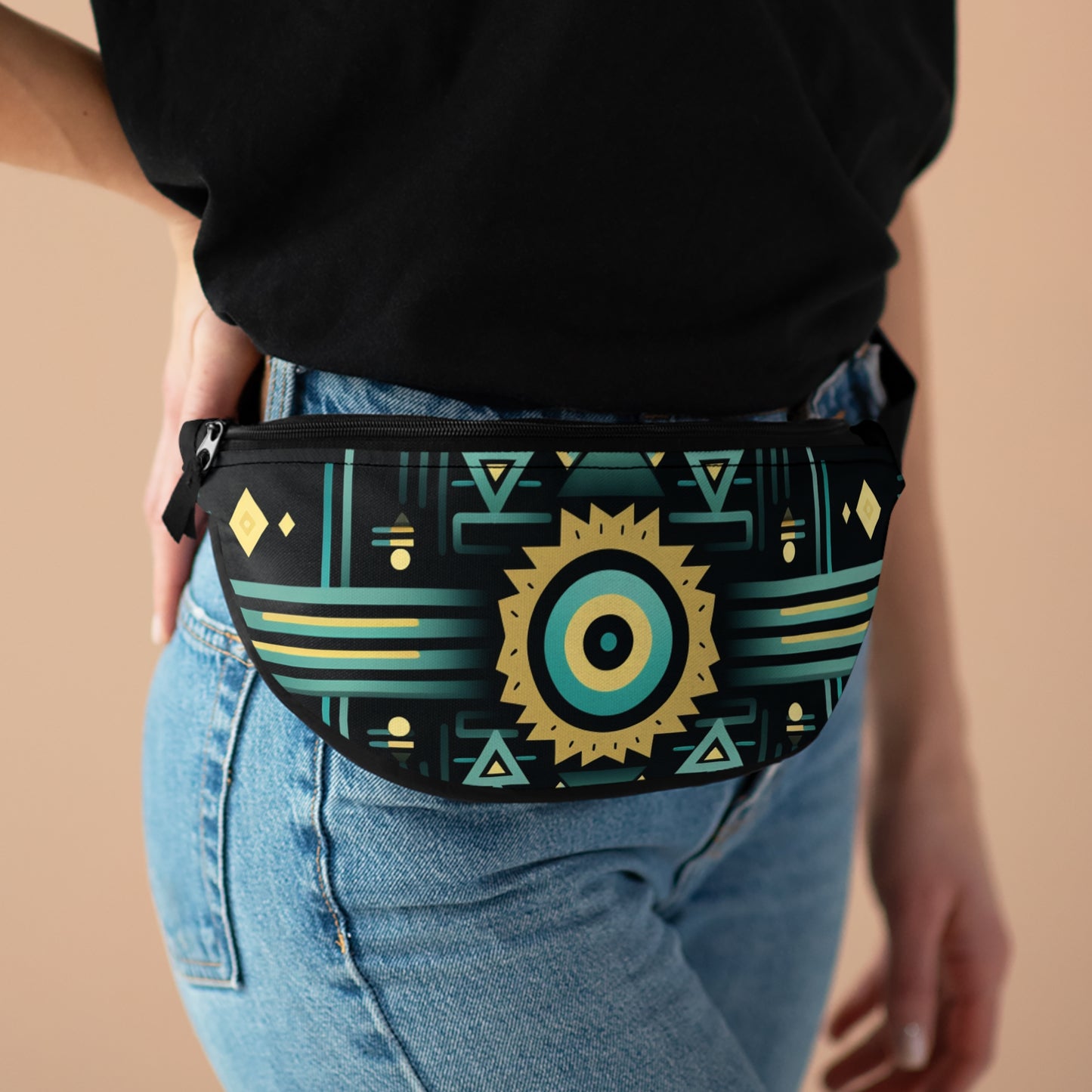 Fanny Pack Geometric Turquoise and Yellow