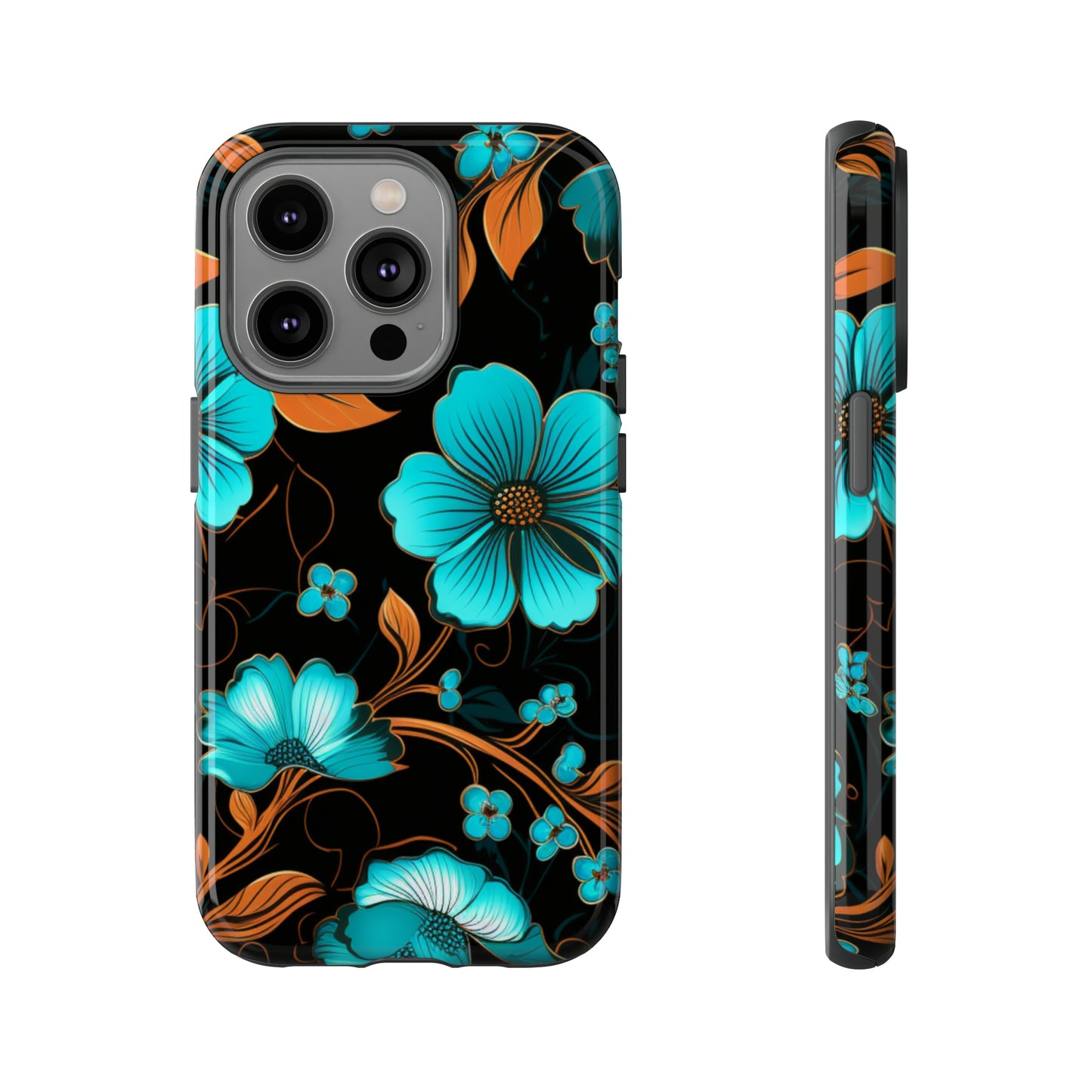 Turquoise Floral phone case