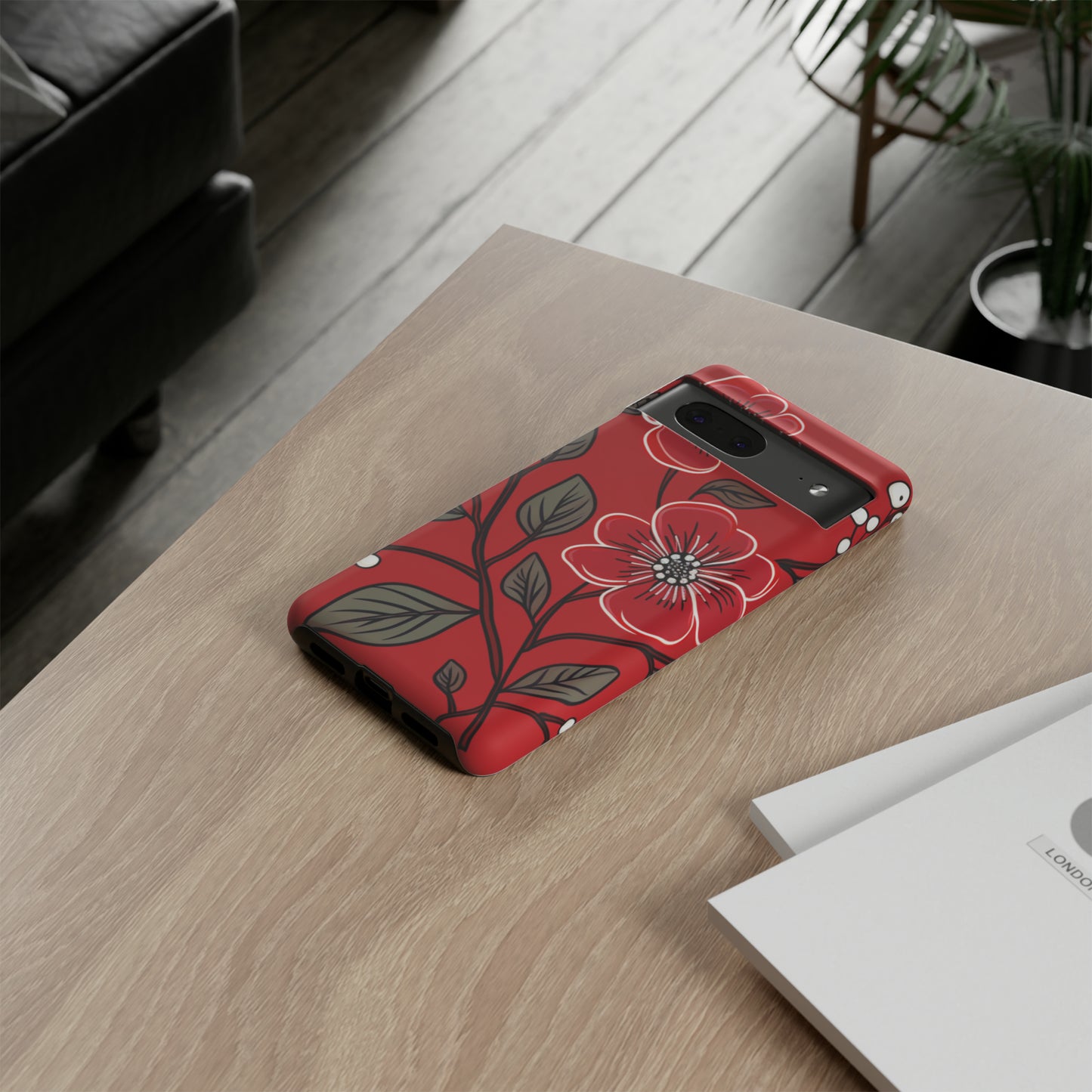 Red Floral phone case