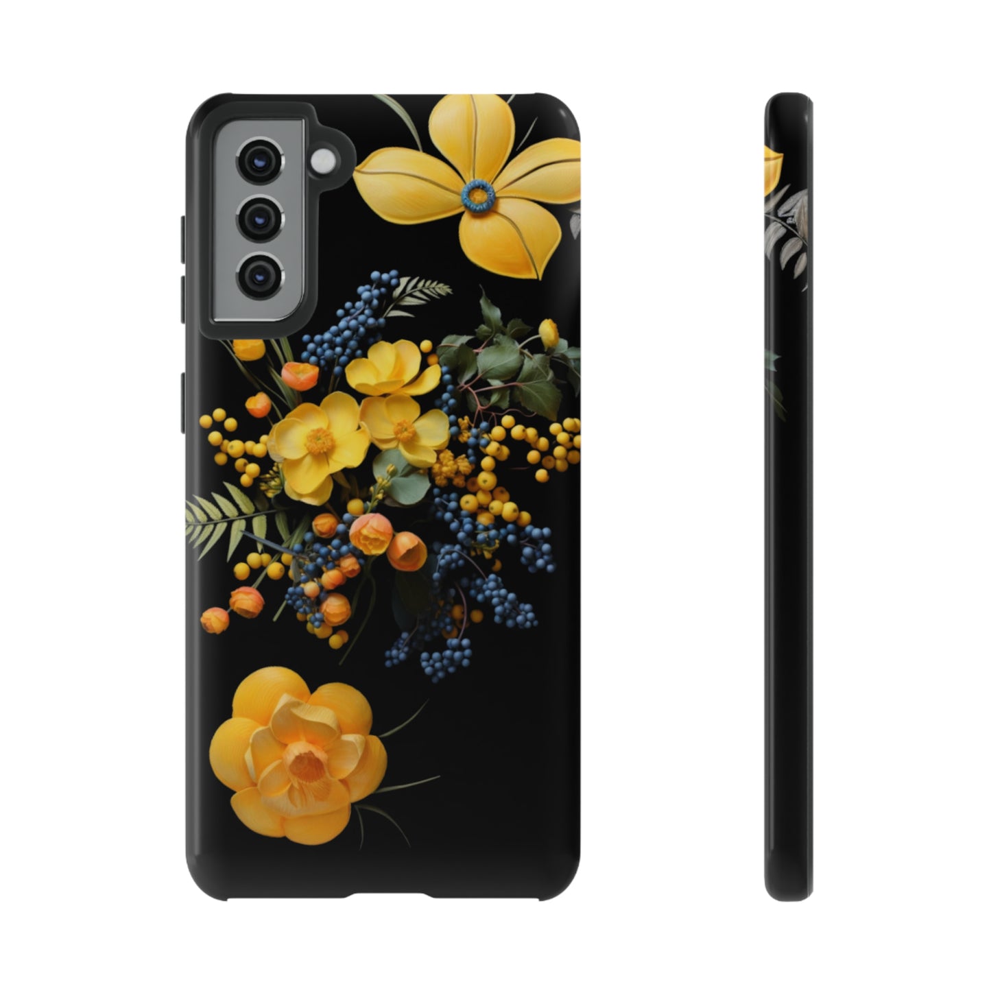 Yellow floral phone case
