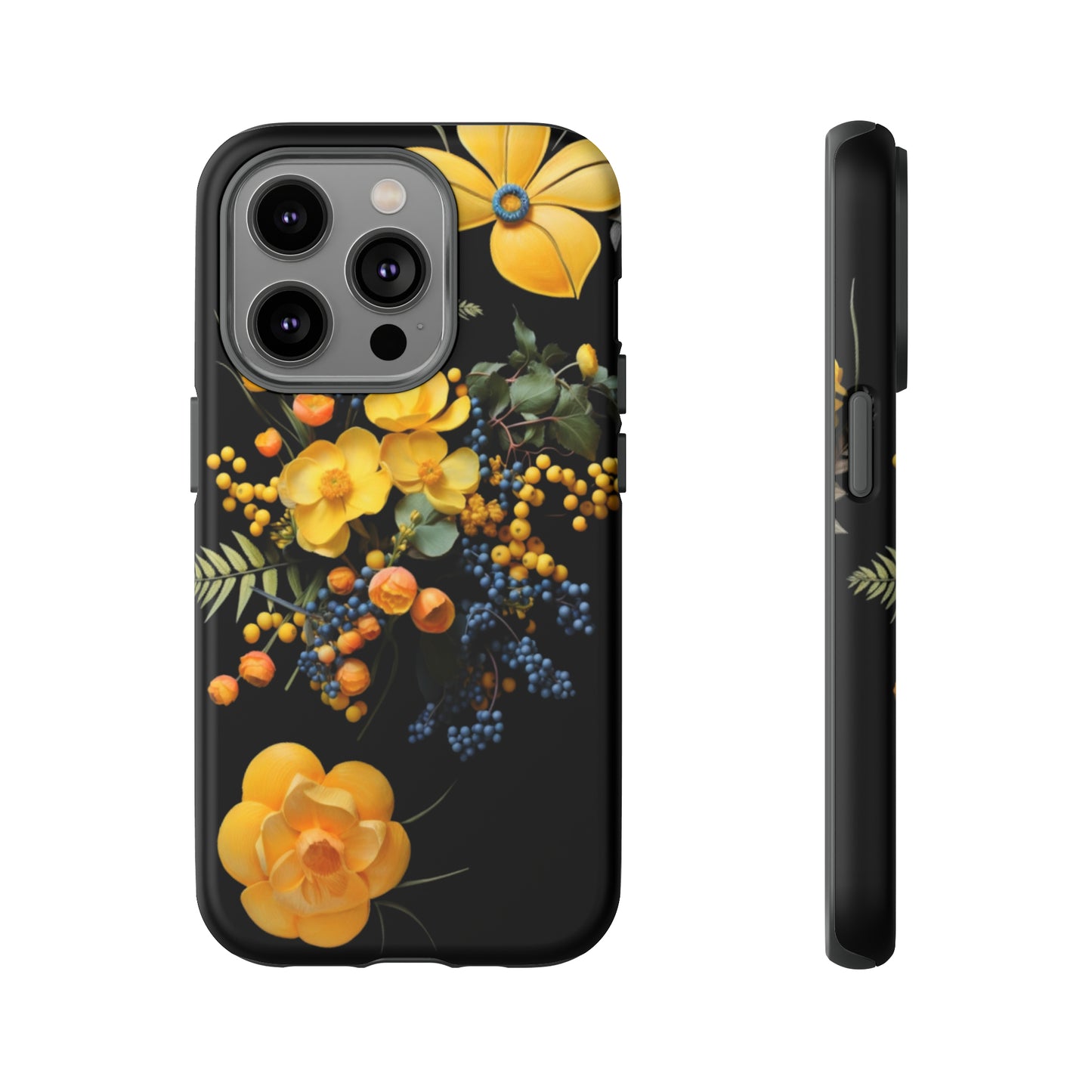 Yellow floral phone case
