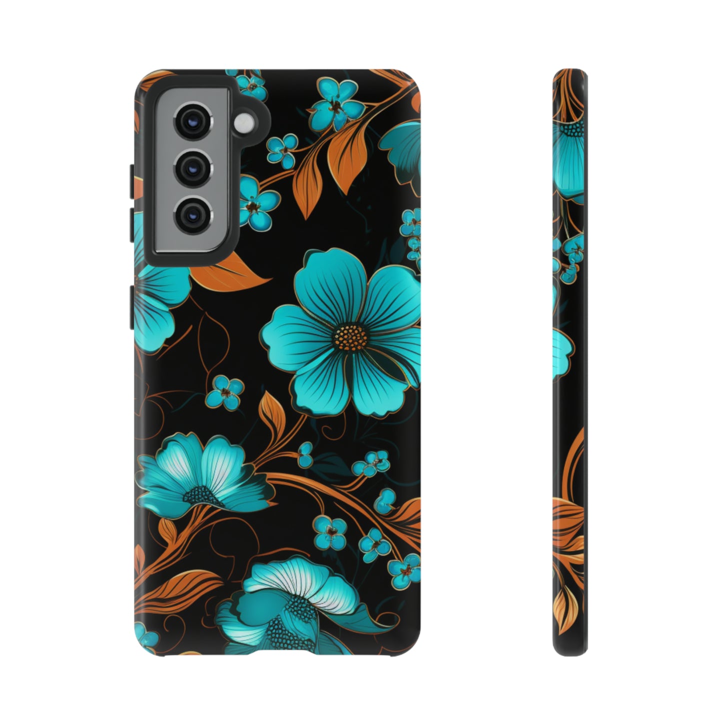 Turquoise Floral phone case