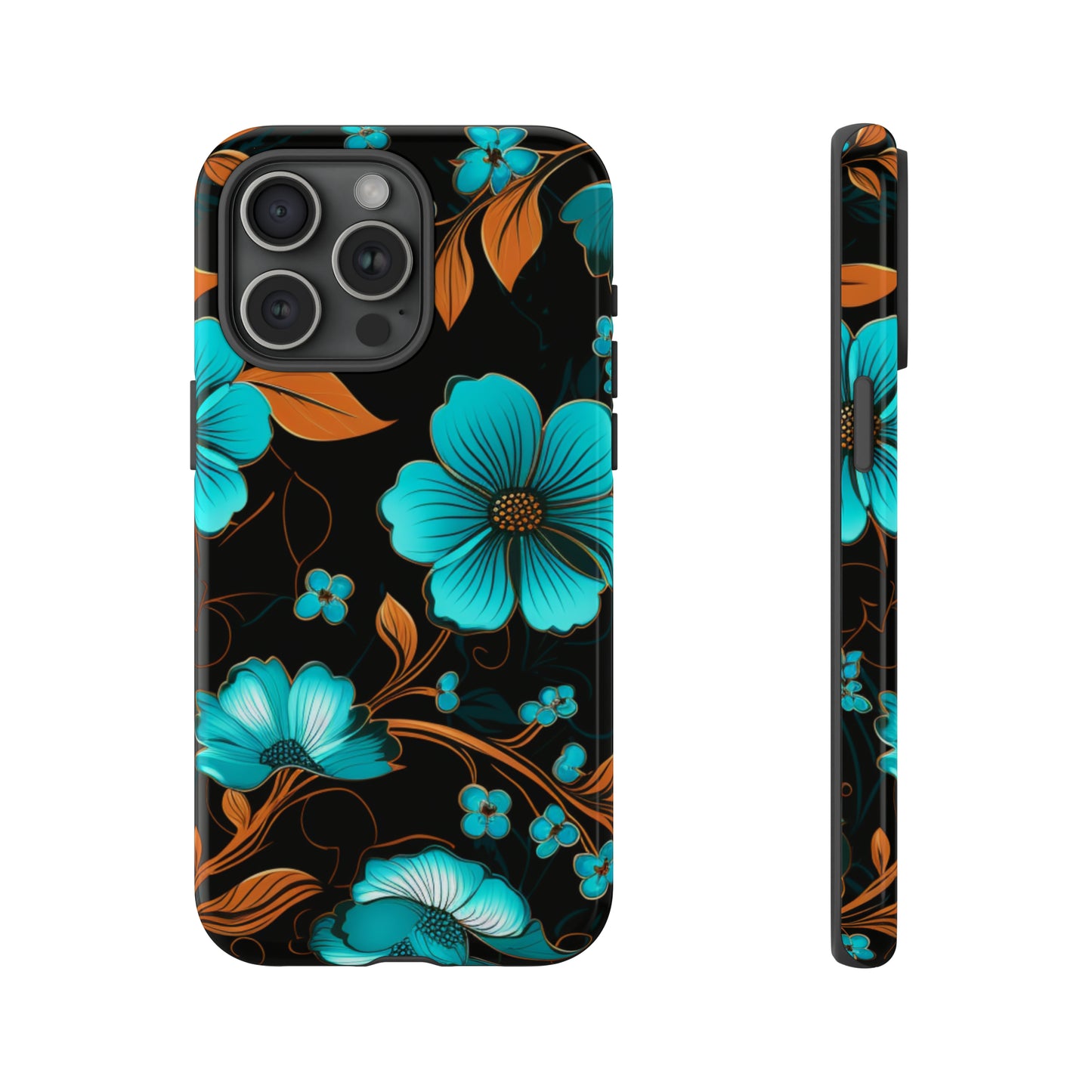 Turquoise Floral phone case