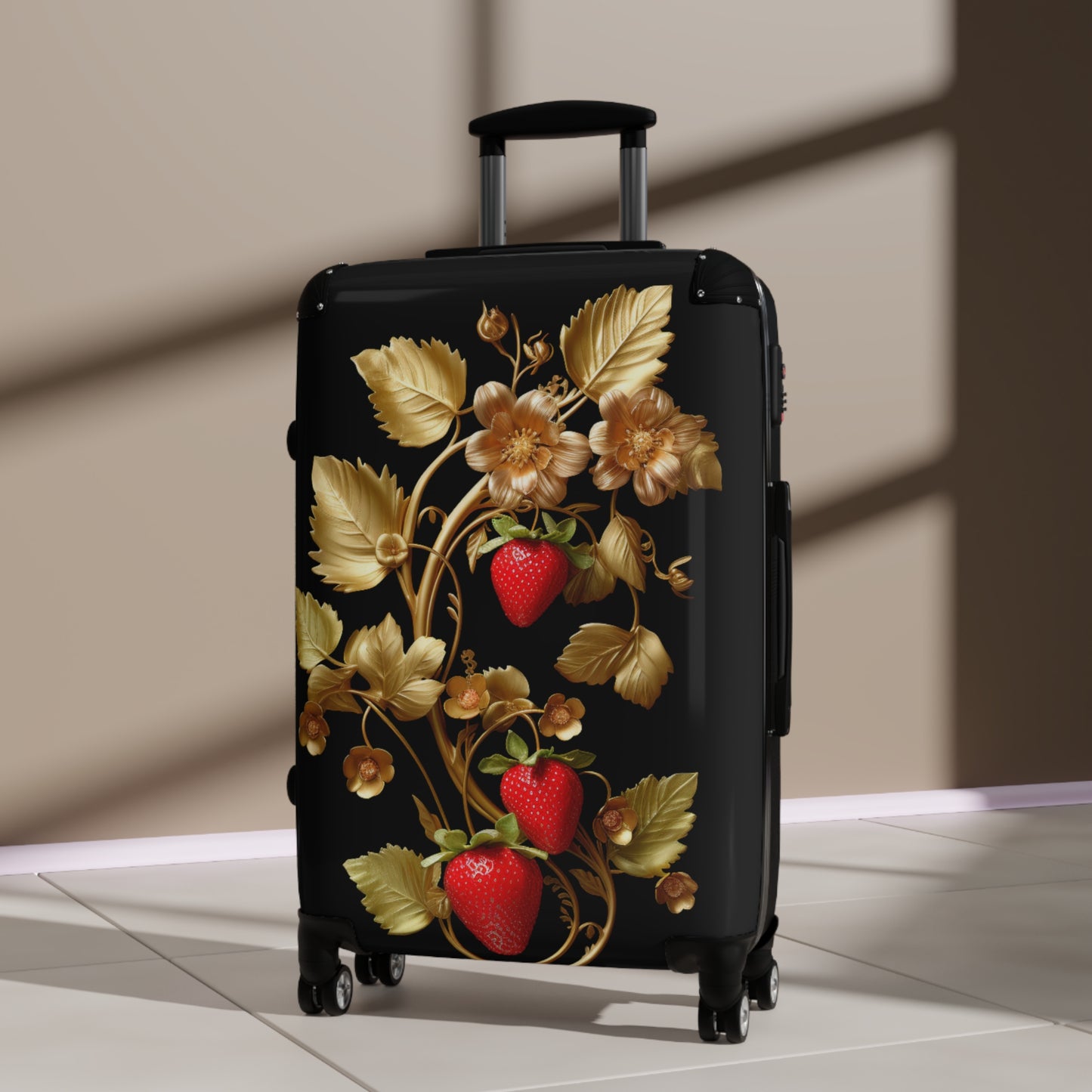 Golden Floral Suitcase