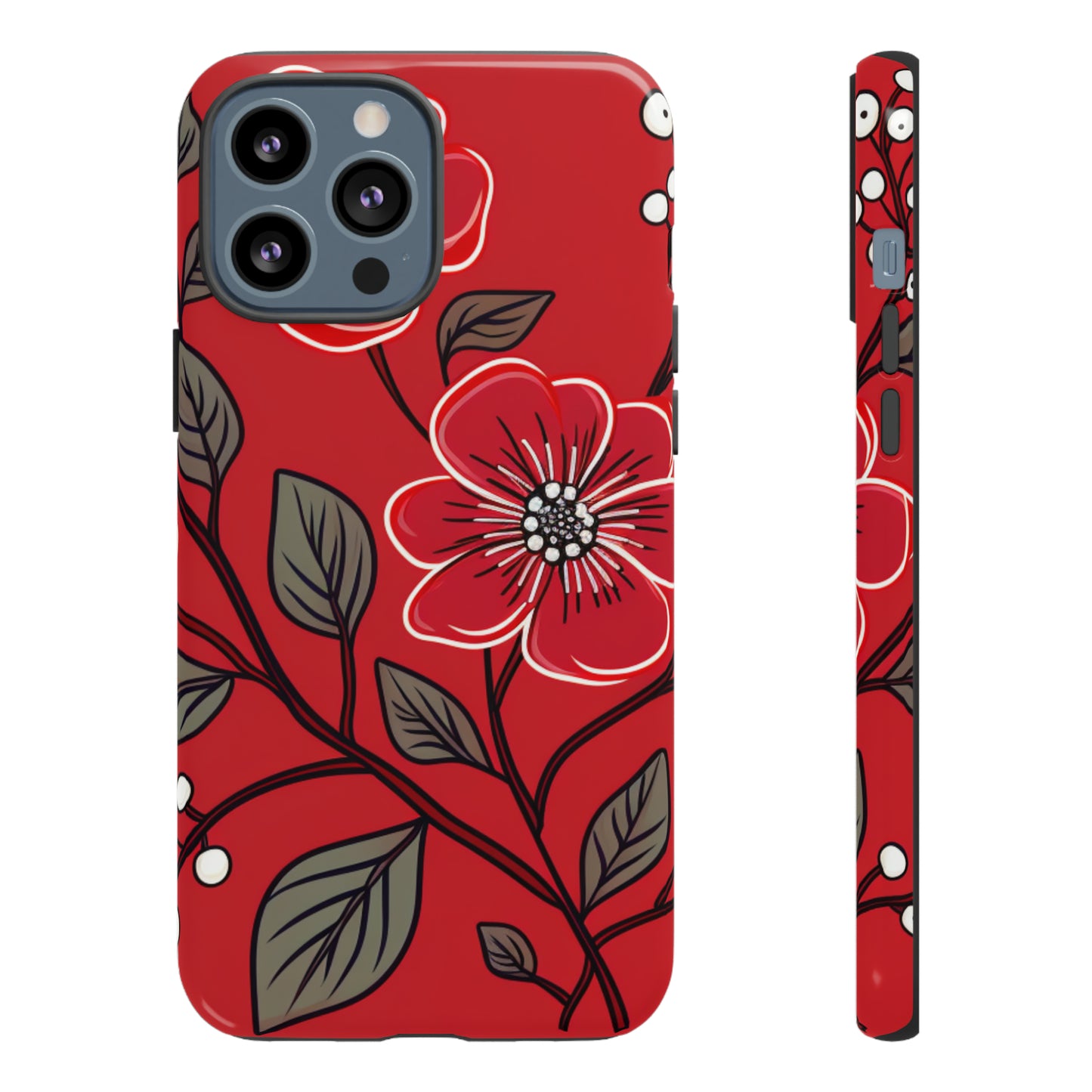 Red Floral phone case