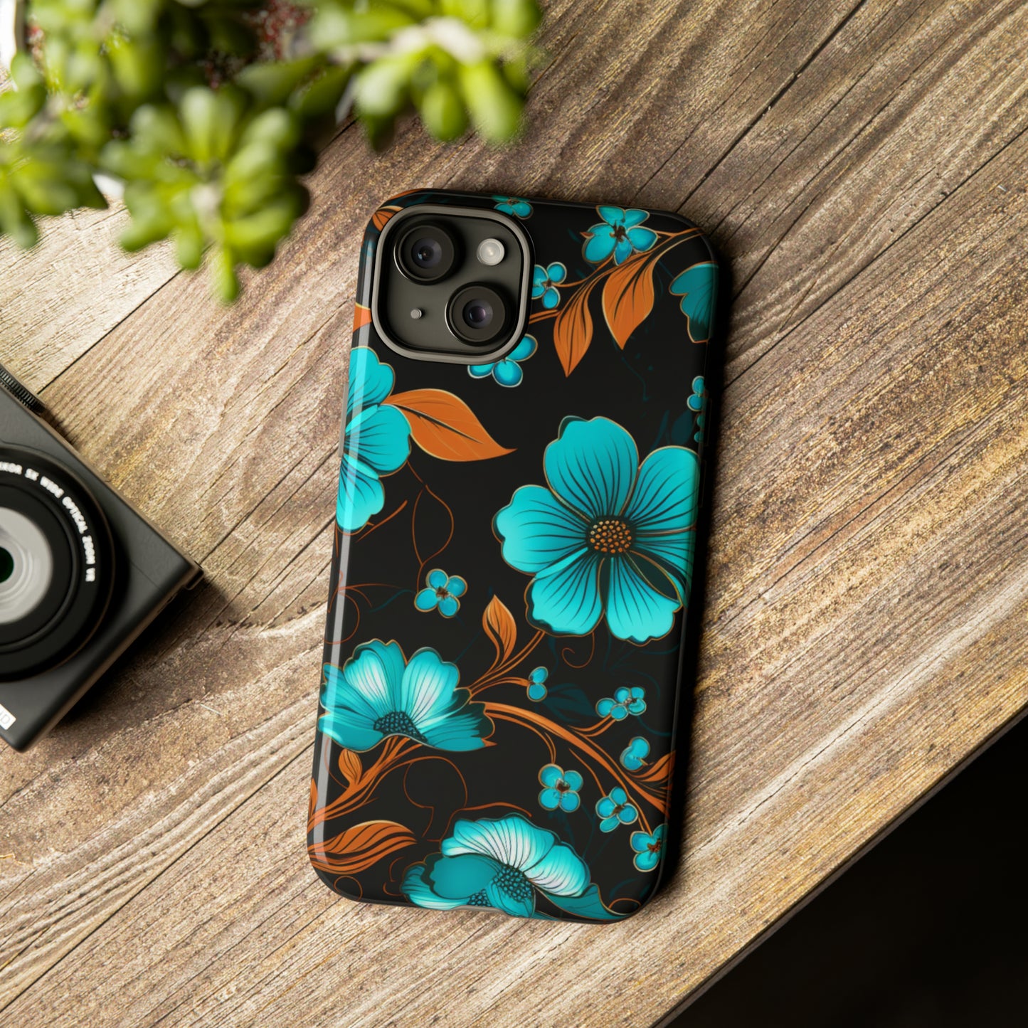 Turquoise Floral phone case