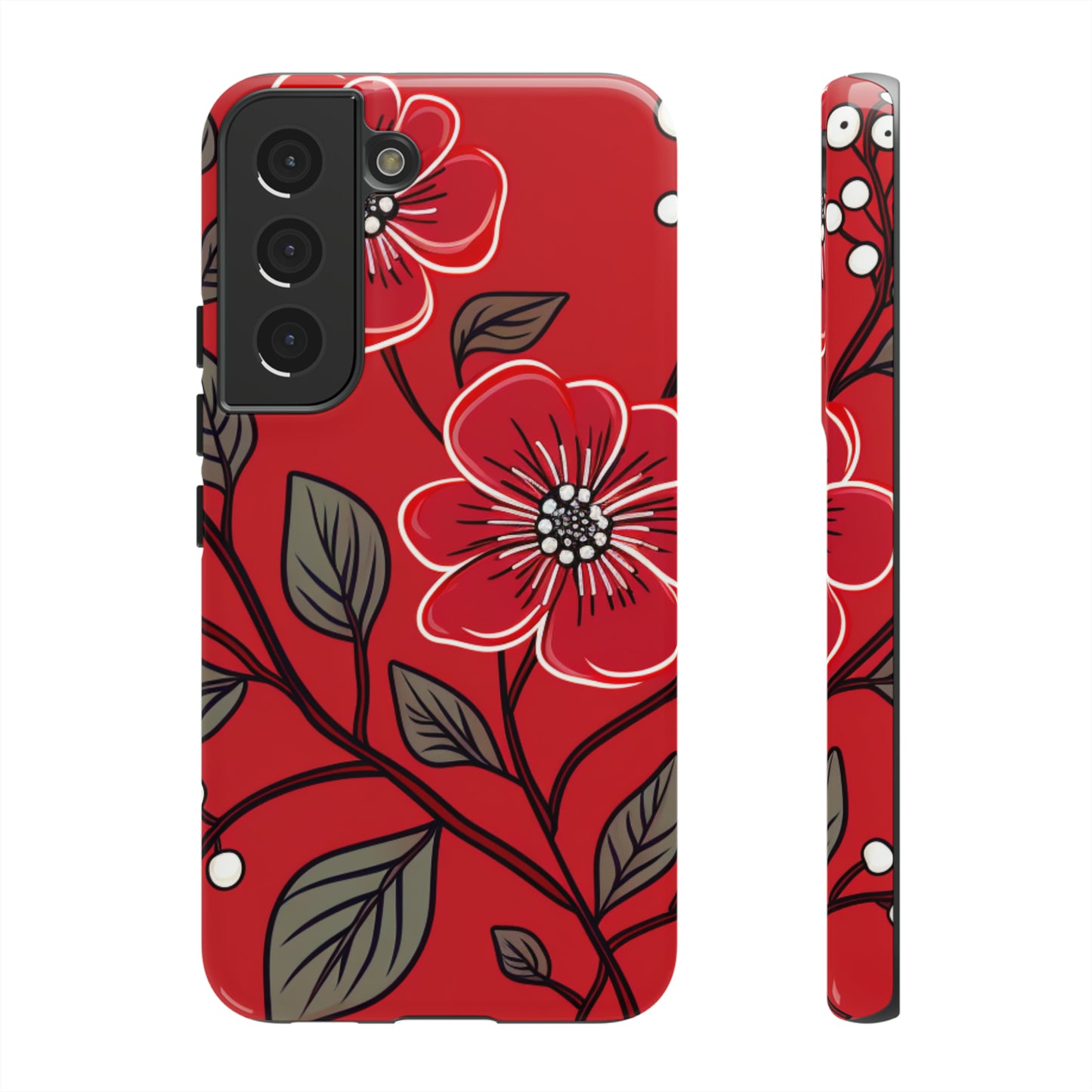 Red Floral phone case